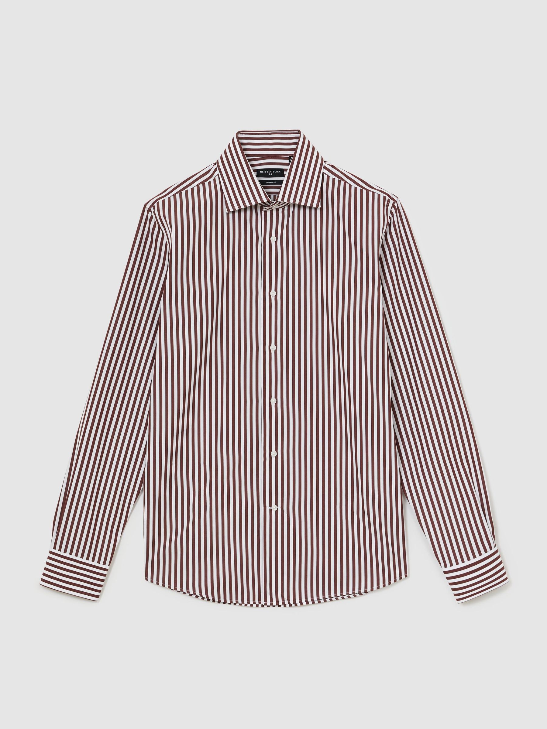 Long Sleeve Bengal Stripe Button-Down Shirt. in Brown - 圖片 2/7