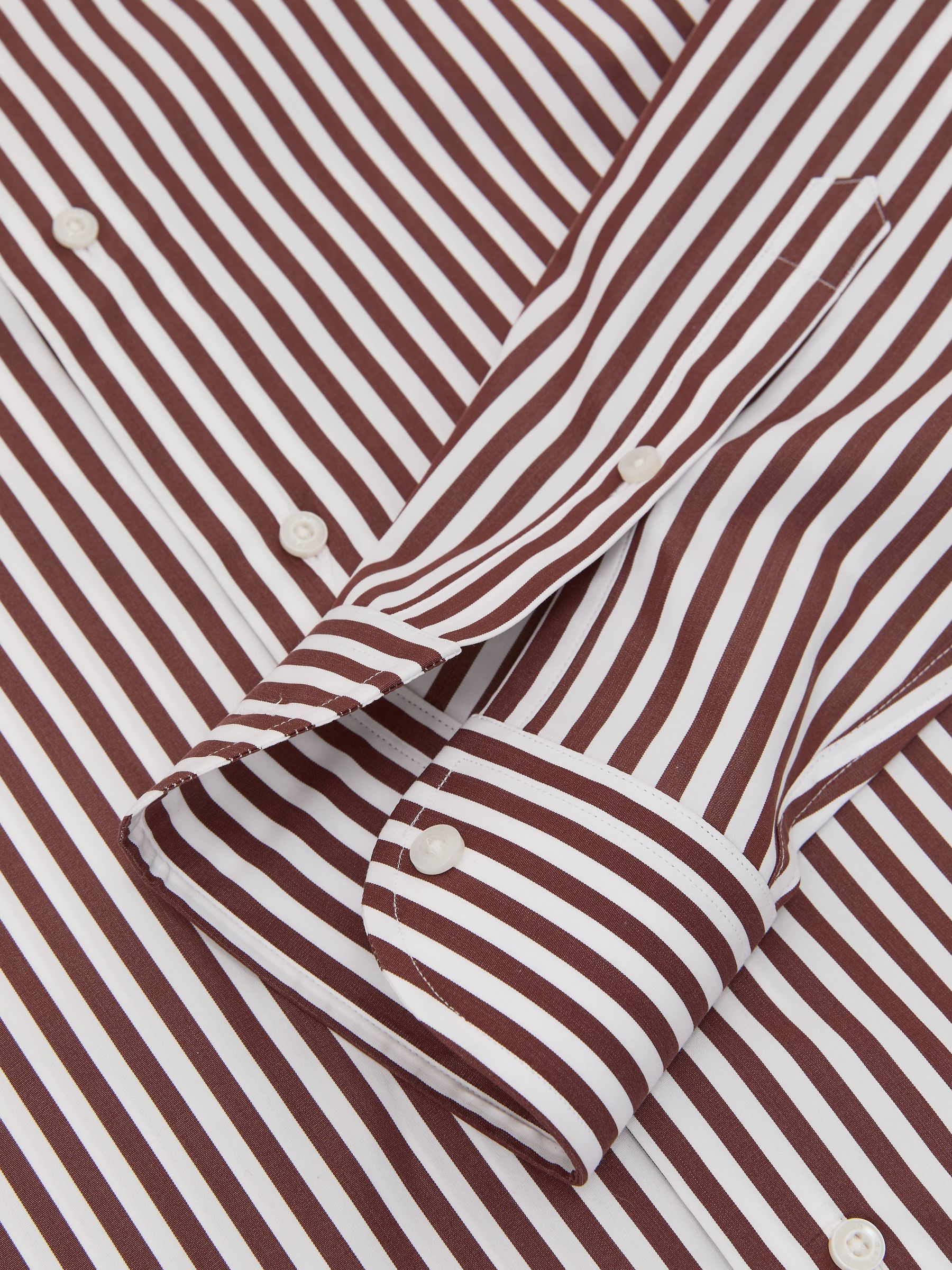 Long Sleeve Bengal Stripe Button-Down Shirt. in Brown - 圖片 7/7