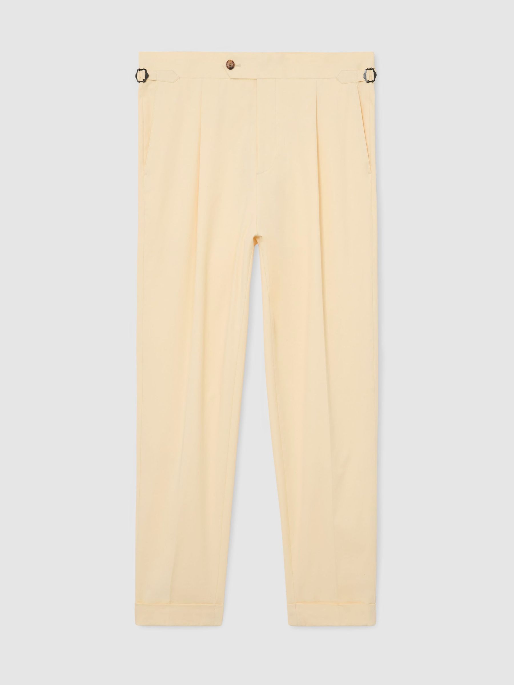 Cotton Classic-Fit Cuffed Suit Trousers in Buttermilk Yellow - Image 2 of 6