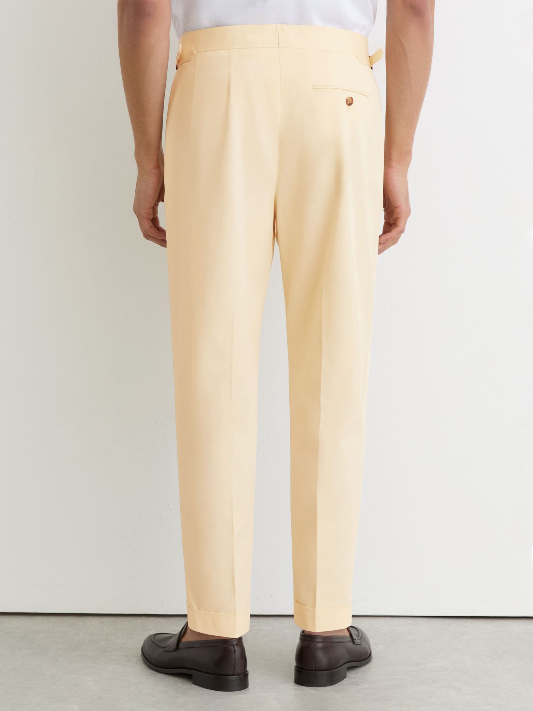 Cotton Classic-Fit Cuffed Suit Trousers in Buttermilk Yellow - Image 5 of 6