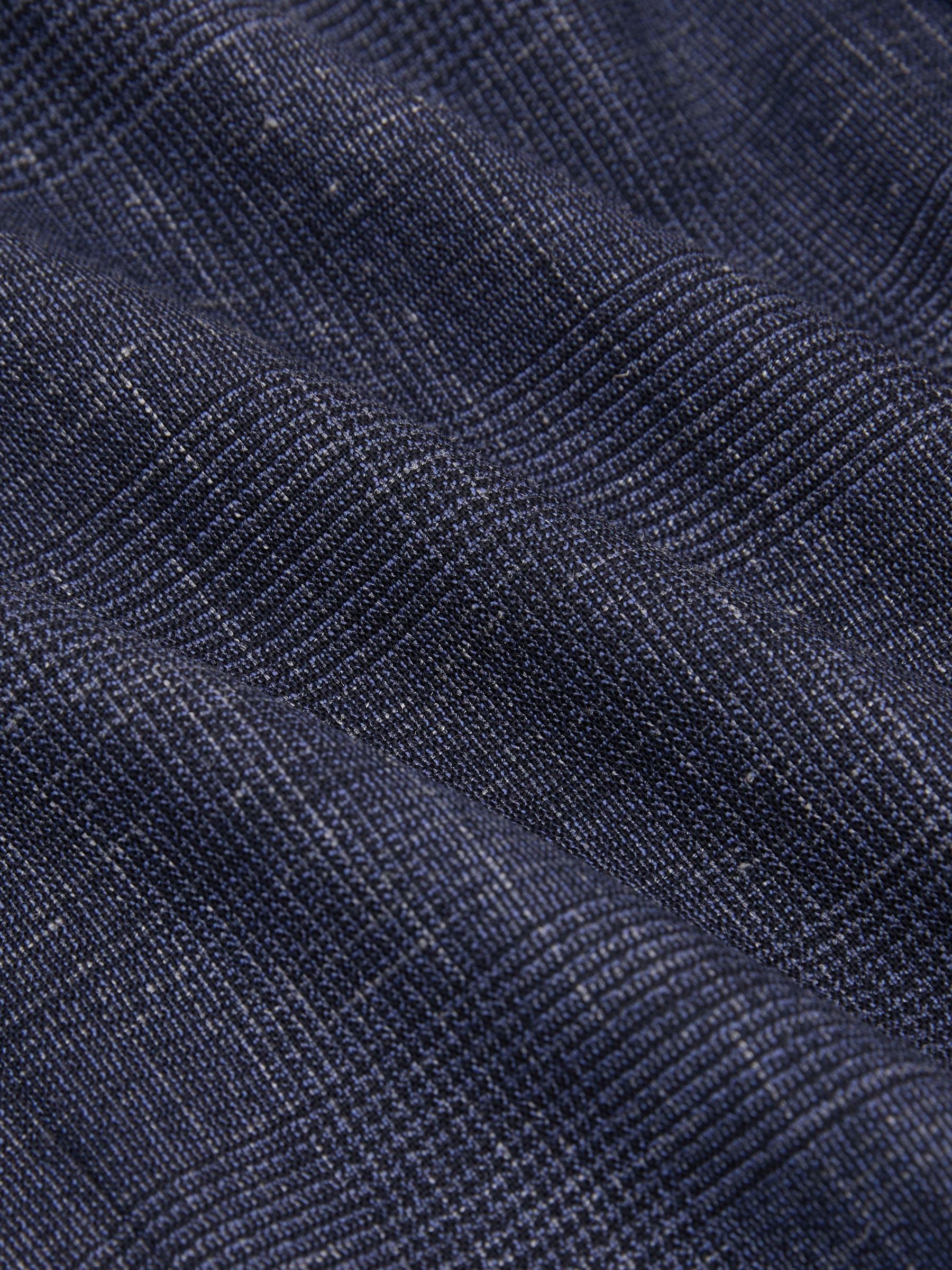 Wool-Blend Check Single-Breasted Suit Blazer Classic-Fit in Navy - Image 8 of 8