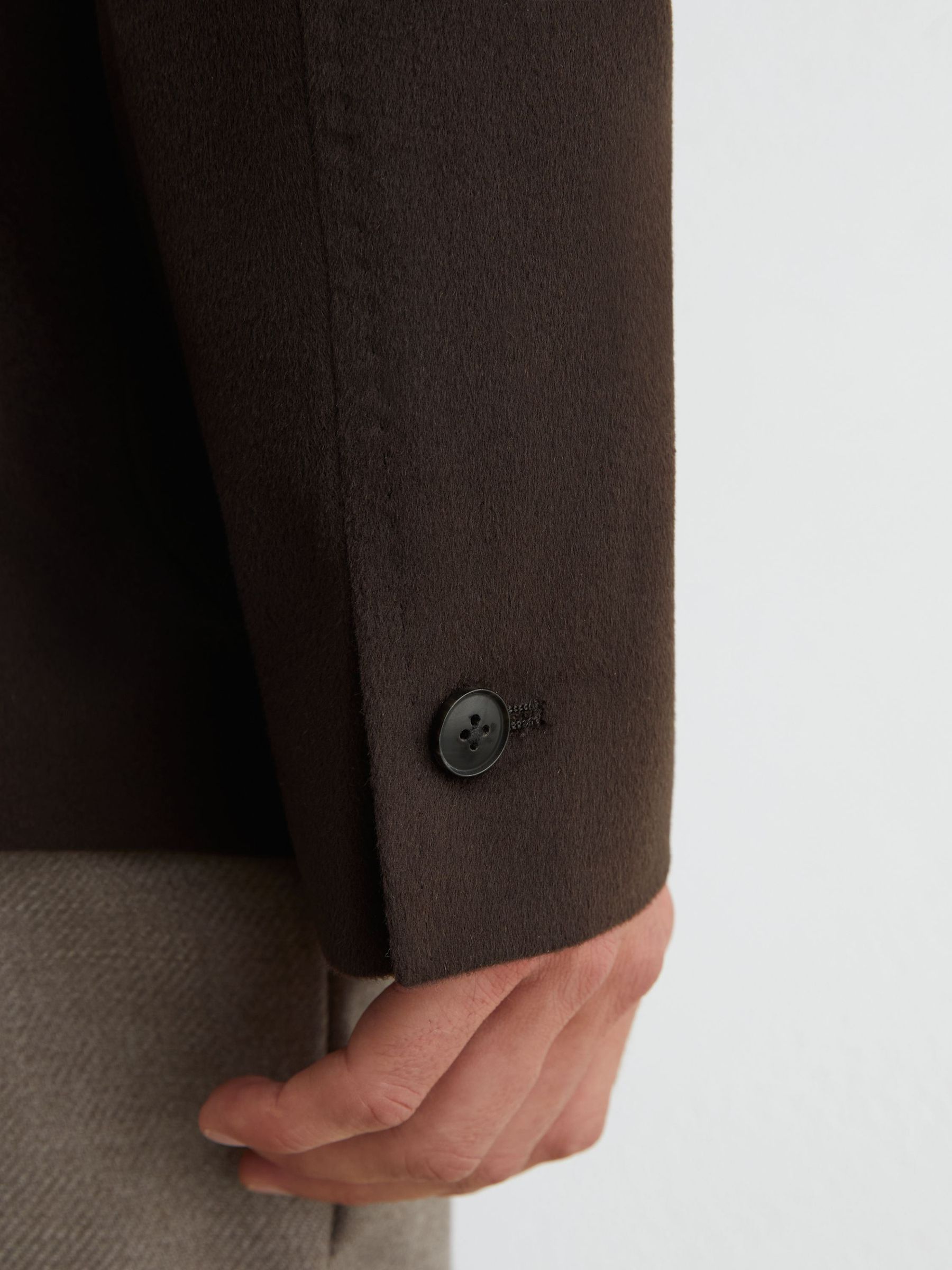 Single-Breasted Blazer With Gilet Insert Tailored-Fit in Chocolate Brown - Image 5 of 9