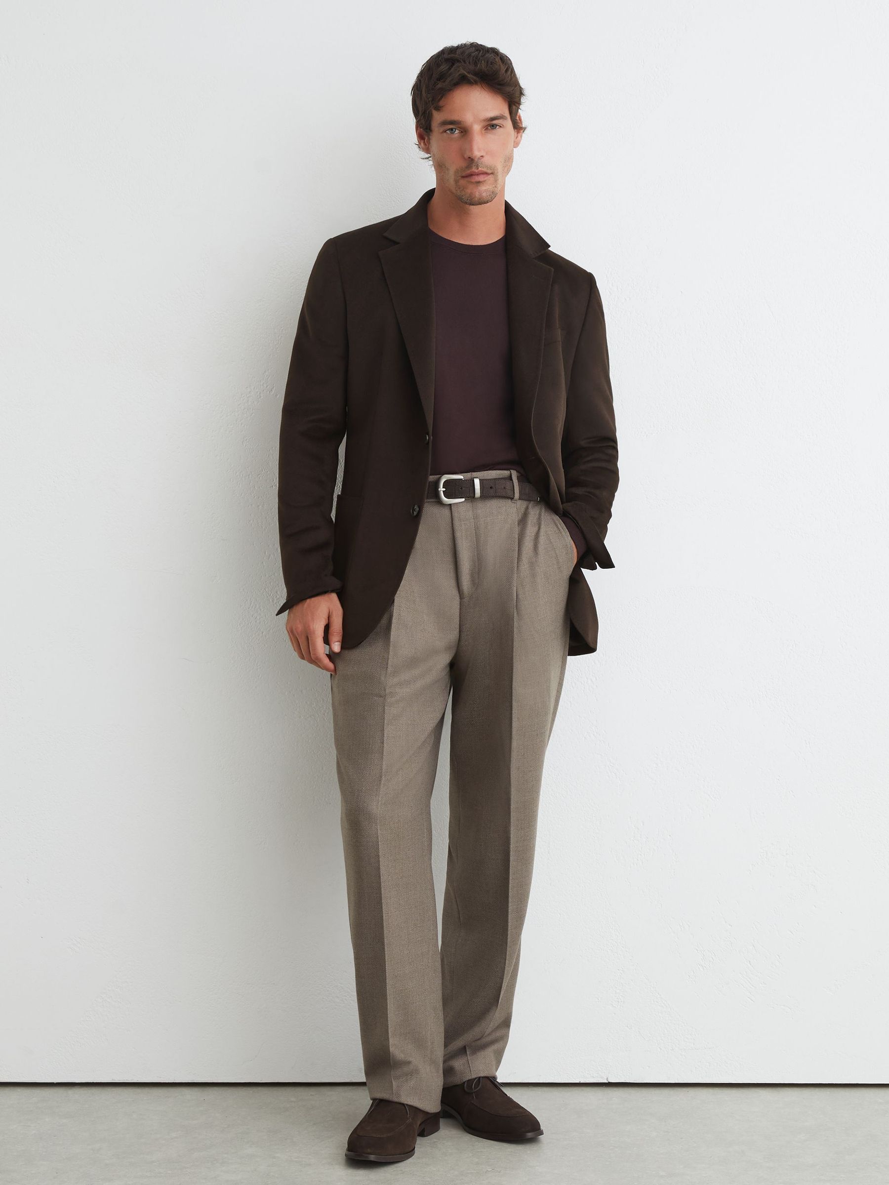 Single-Breasted Blazer With Gilet Insert Tailored-Fit in Chocolate Brown - Image 6 of 9