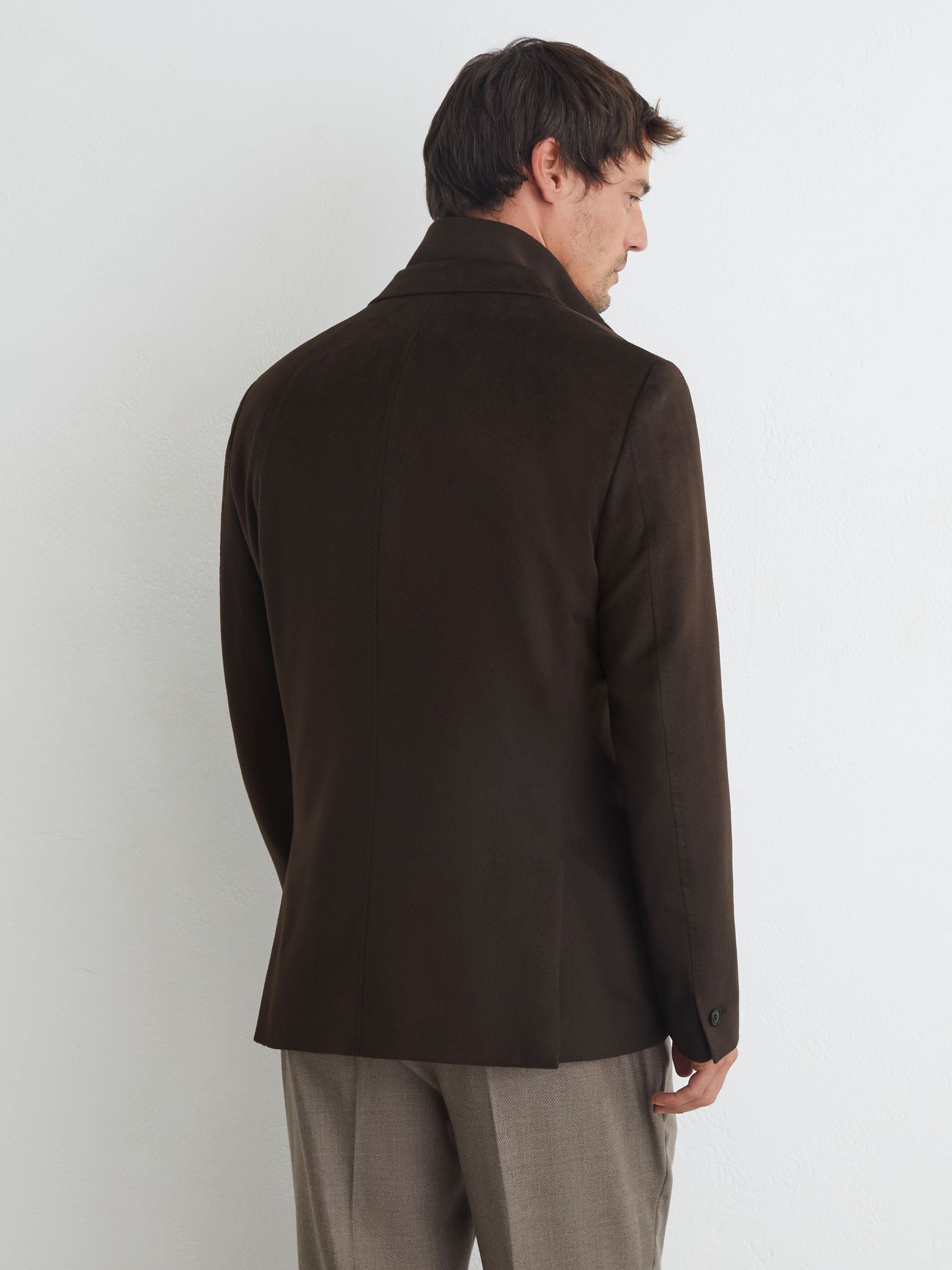 Single-Breasted Blazer With Gilet Insert Tailored-Fit in Chocolate Brown - Image 8 of 9