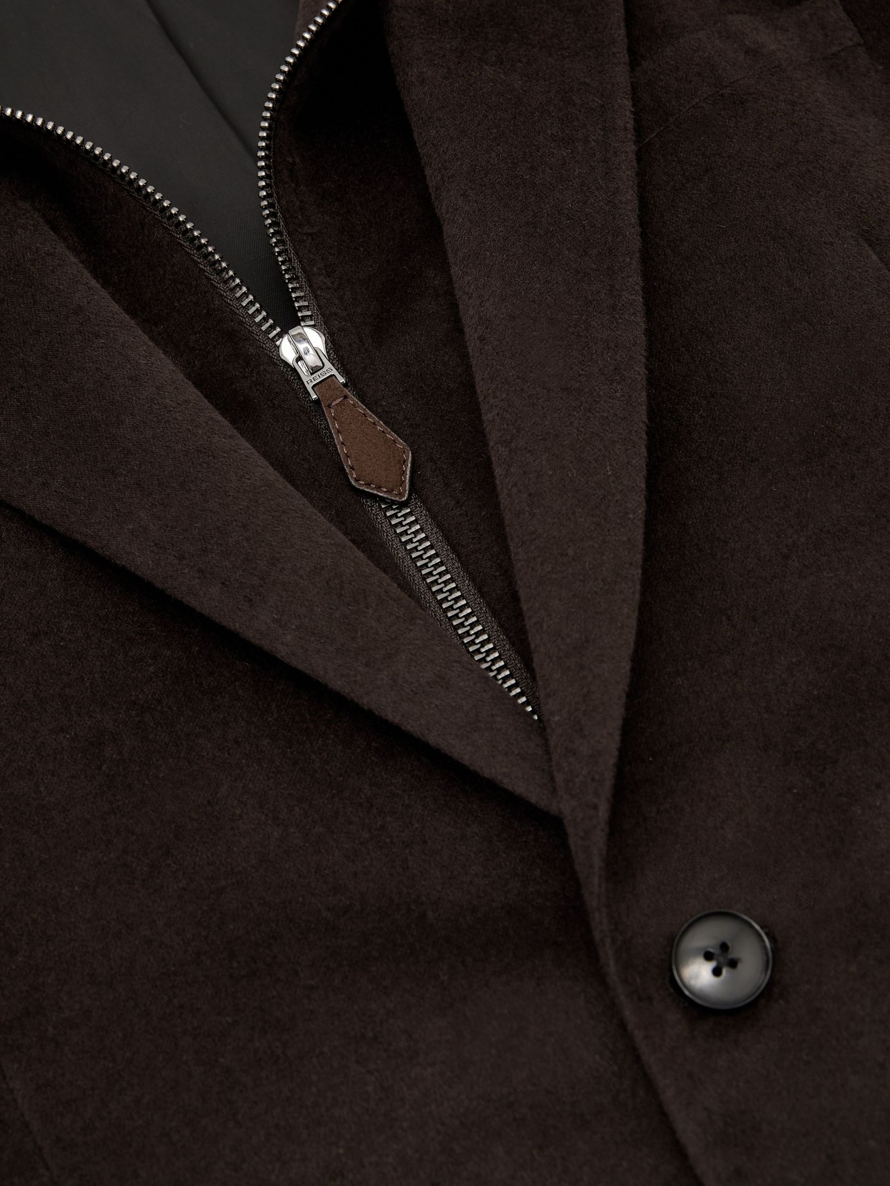 Single-Breasted Blazer With Gilet Insert Tailored-Fit in Chocolate Brown - Image 9 of 9