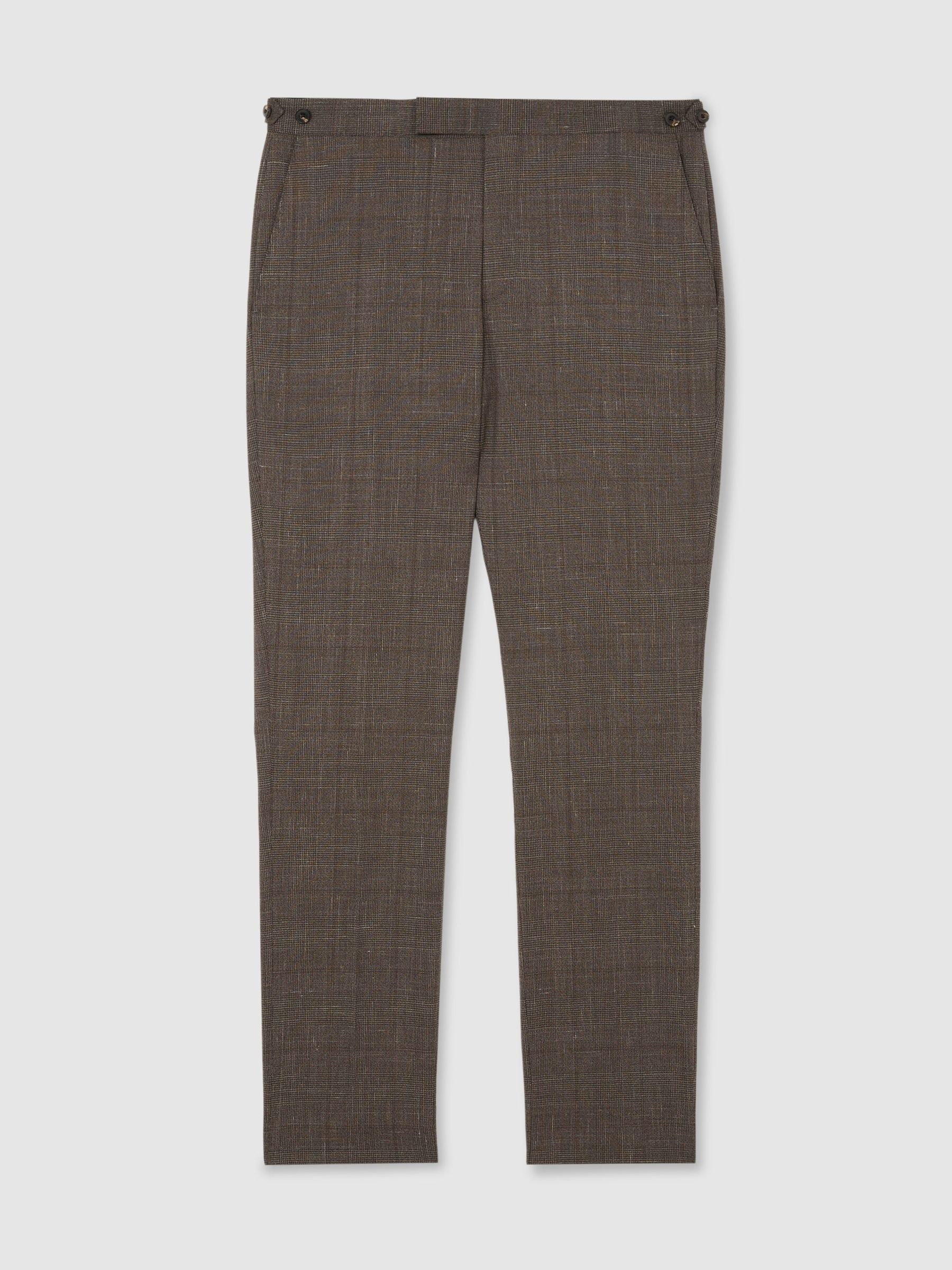 Wool-Blend Check Classic-Fit Suit Trousers in Chocolate Brown - Bild 2 von 6