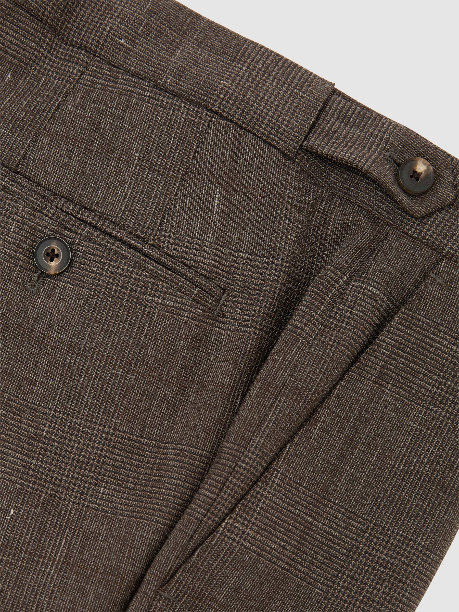 Wool-Blend Check Classic-Fit Suit Trousers in Chocolate Brown - Bild 6 von 6