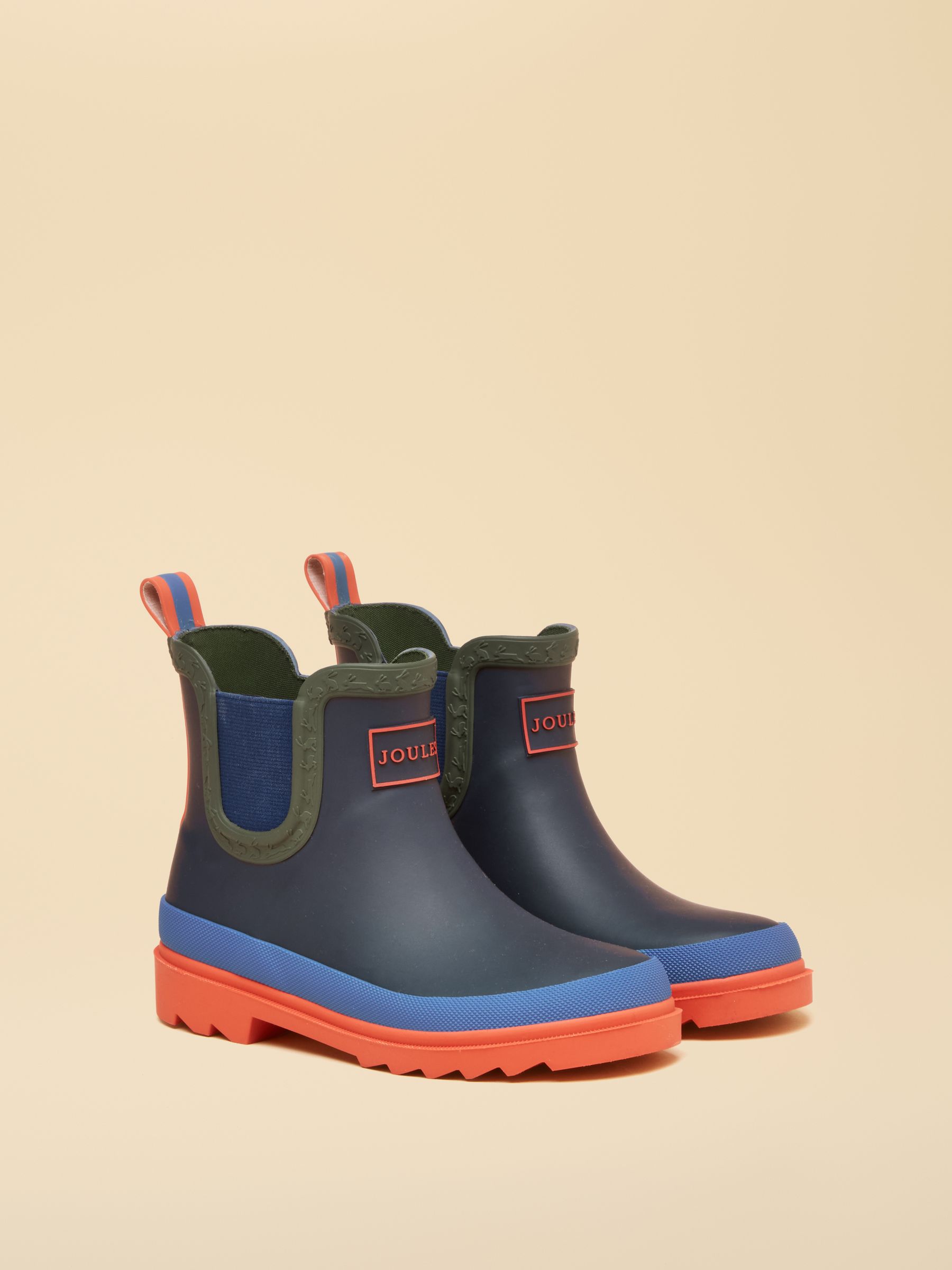 Kids Navy Colourblock Ankle Wellies - Image 1 of 6 Kids Navy Colourblock Ankle Wellies - Image 1 of 6