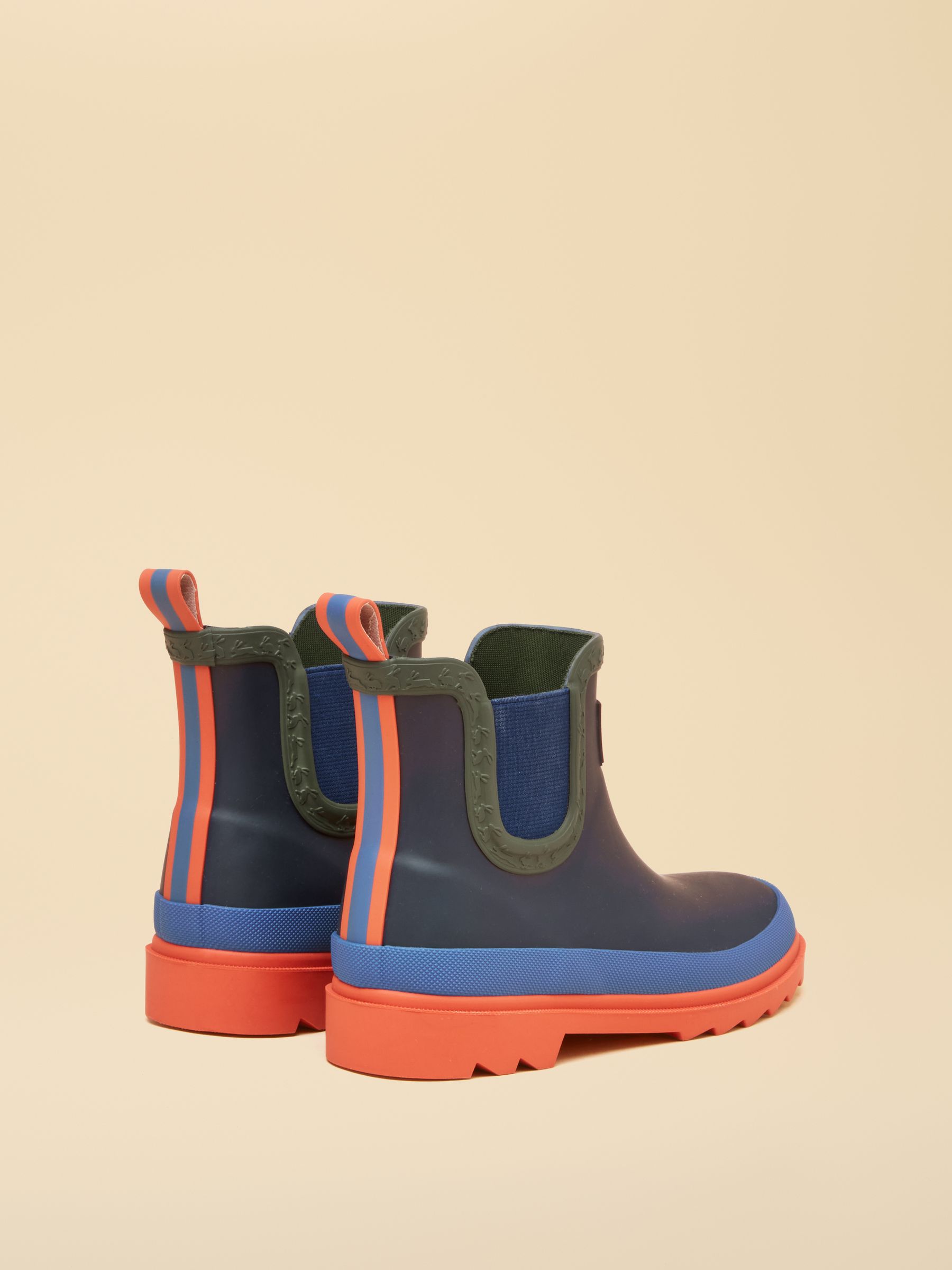 Kids Navy Colourblock Ankle Wellies - Image 2 of 6 Kids Navy Colourblock Ankle Wellies - Image 2 of 6