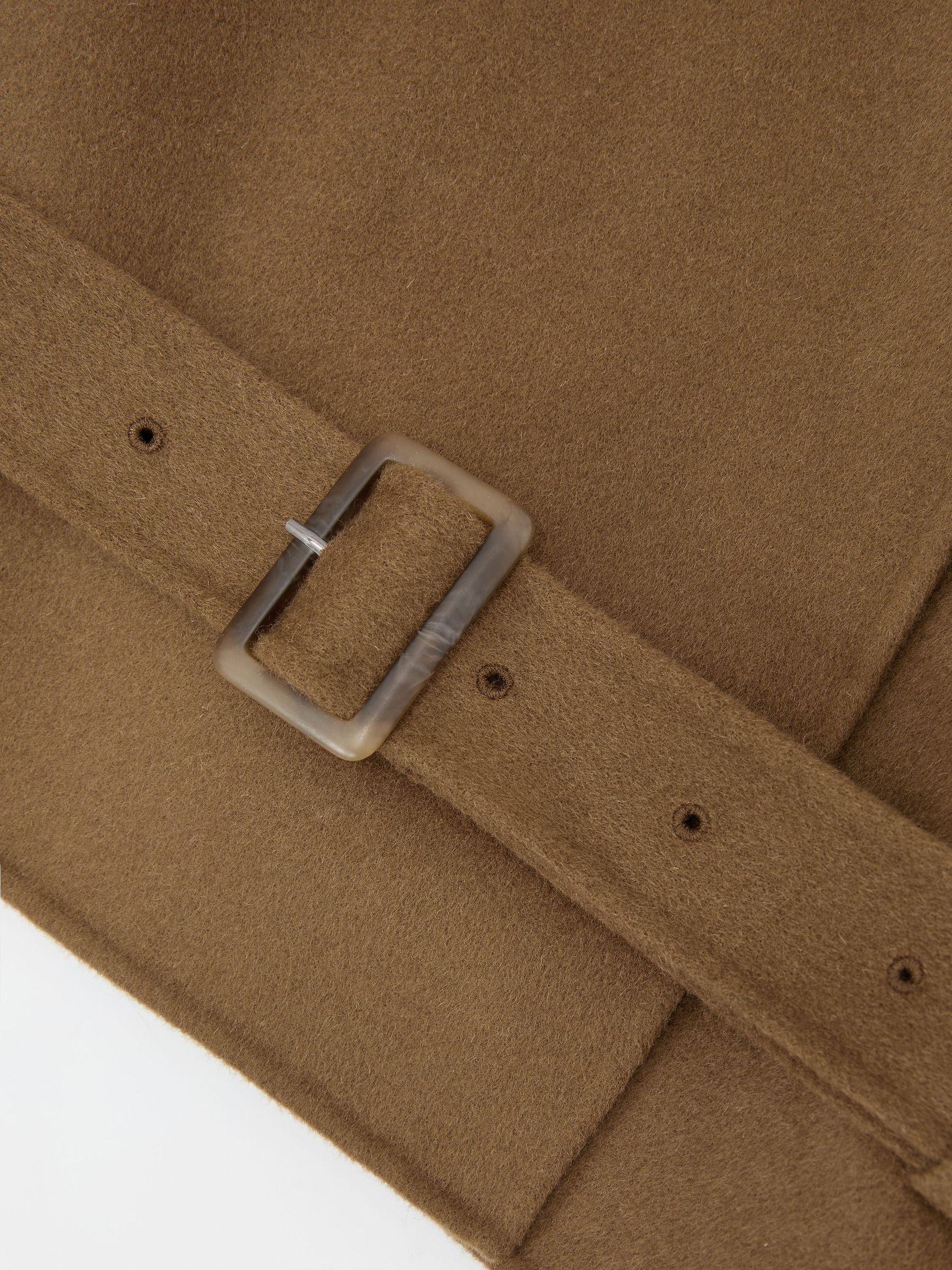 Wool-Blend Funnel-Neck Blindseam Coat in Khaki Green - Image 10 of 10