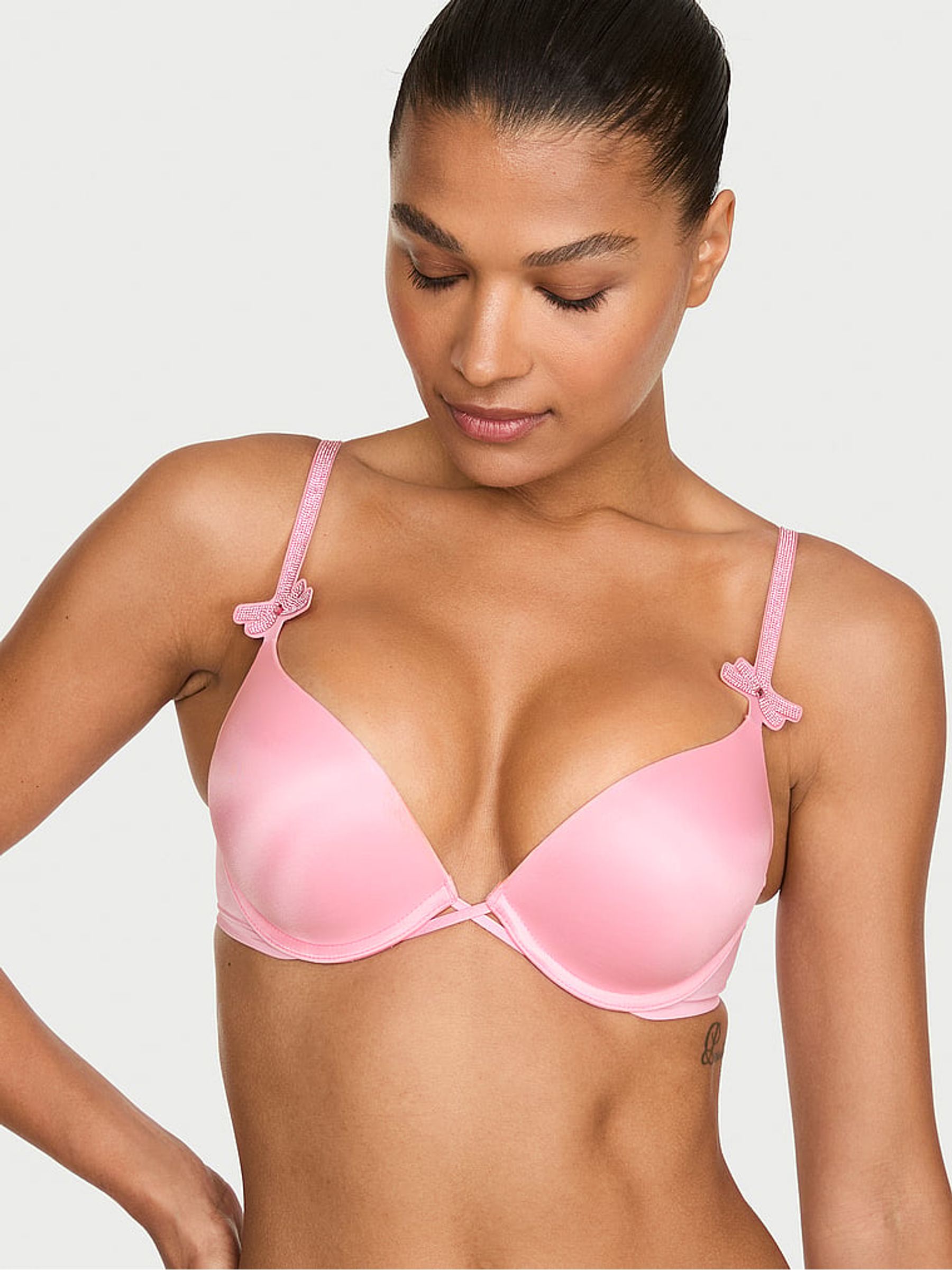 Victoria Pink Bombshell Shine Bow Bra - Image 1 of 2 Victoria Pink Bombshell Shine Bow Bra - Image 1 of 2