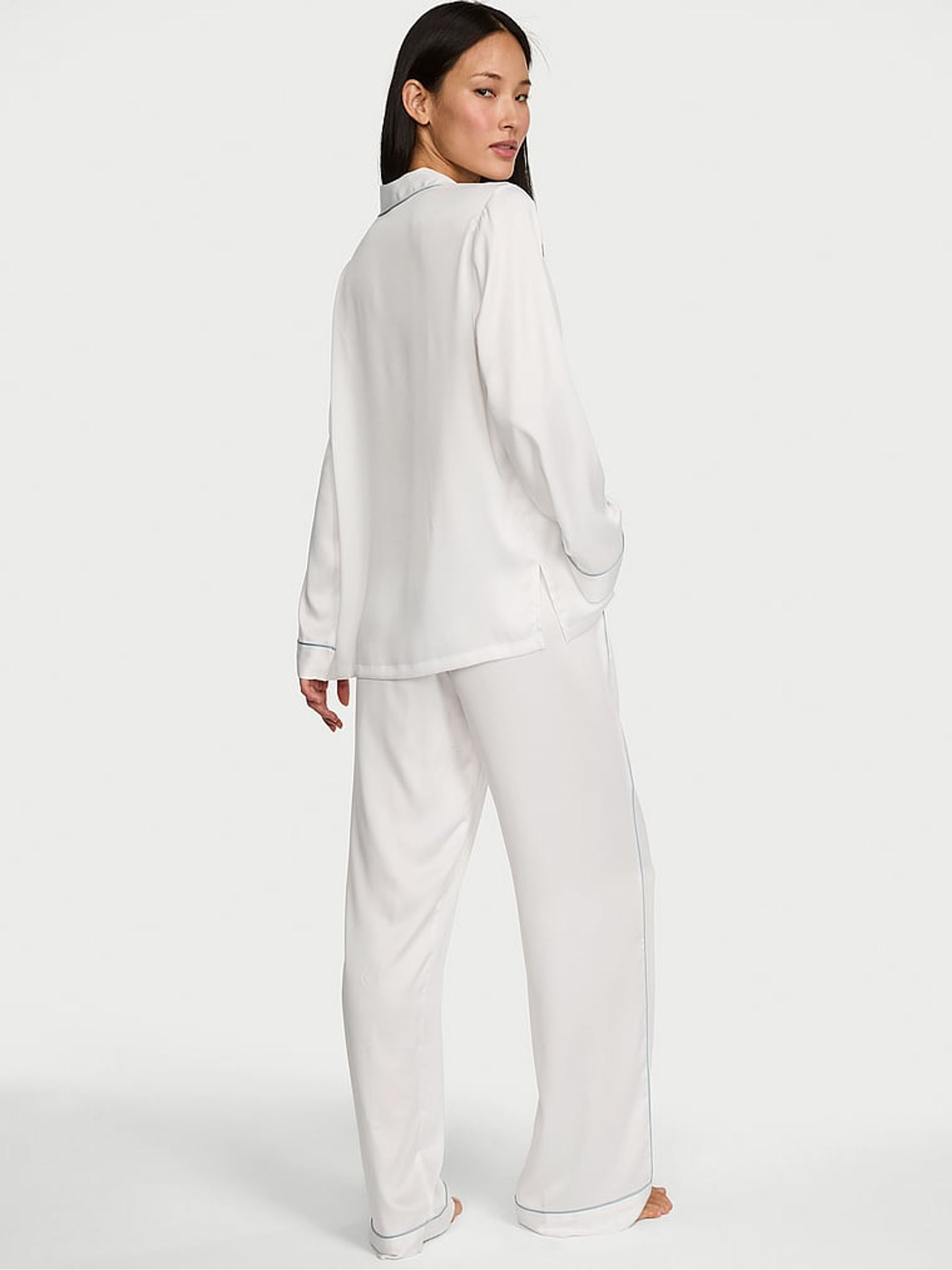 Coconut White Bride Satin Long Pyjamas Set - Image 2 of 3