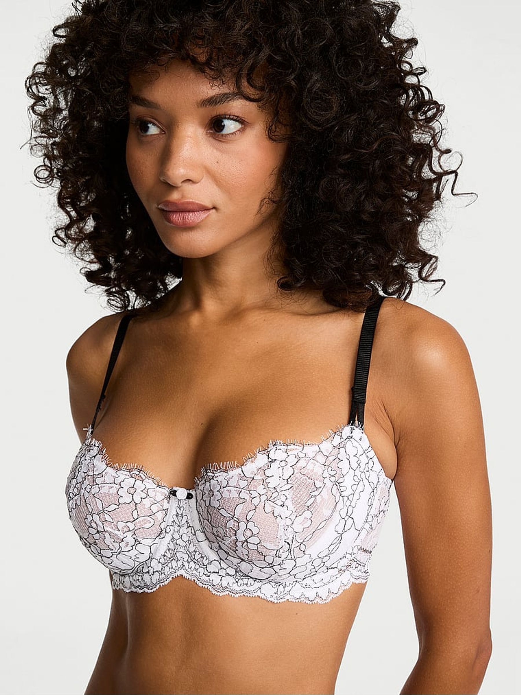 Coconut White Unlined Balcony Lace Bra - Image 1 of 2 Coconut White Unlined Balcony Lace Bra - Image 1 of 2