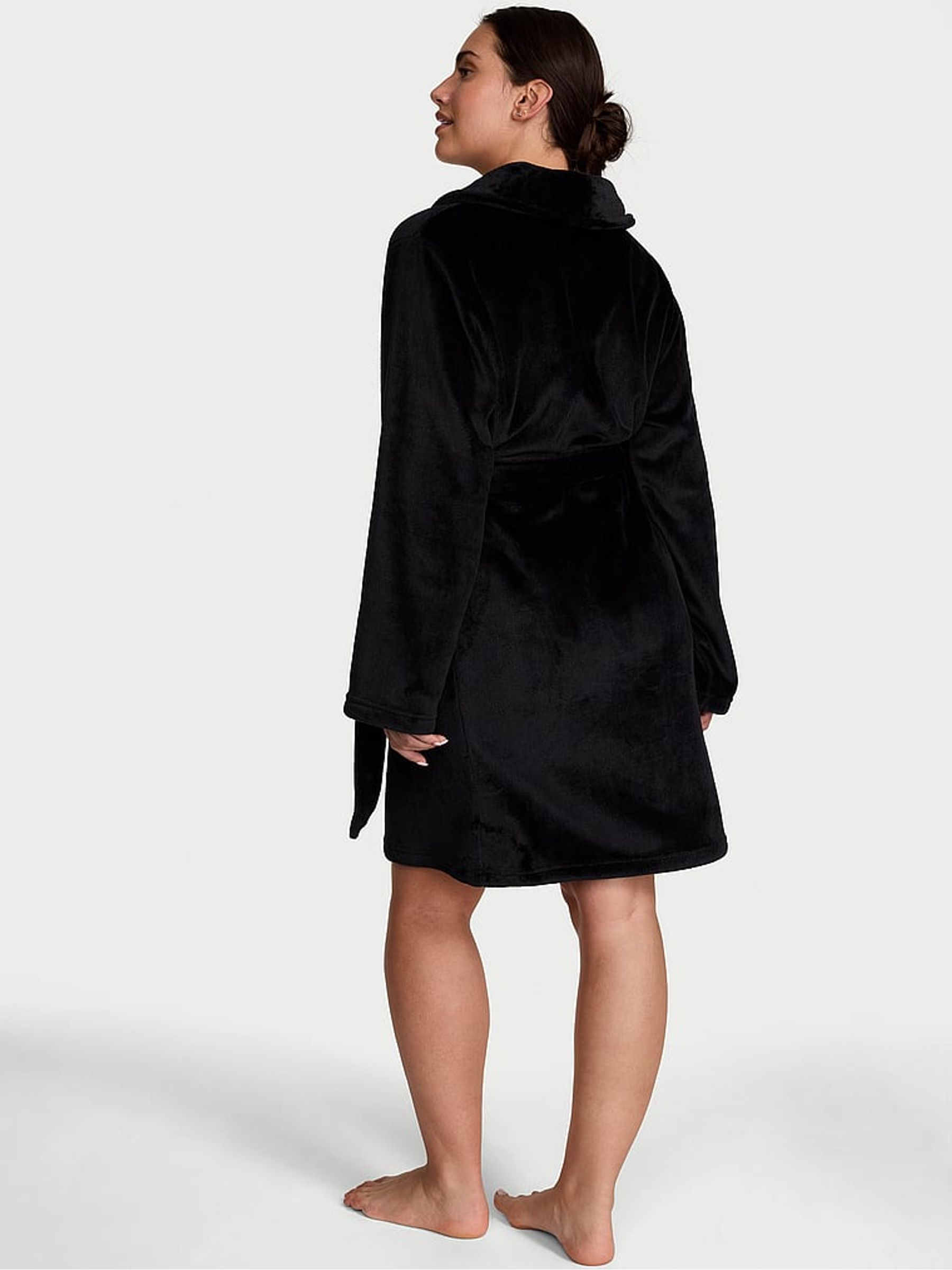 Black Fluffy Robe - Image 2 of 2 Black Fluffy Robe - Image 2 of 2