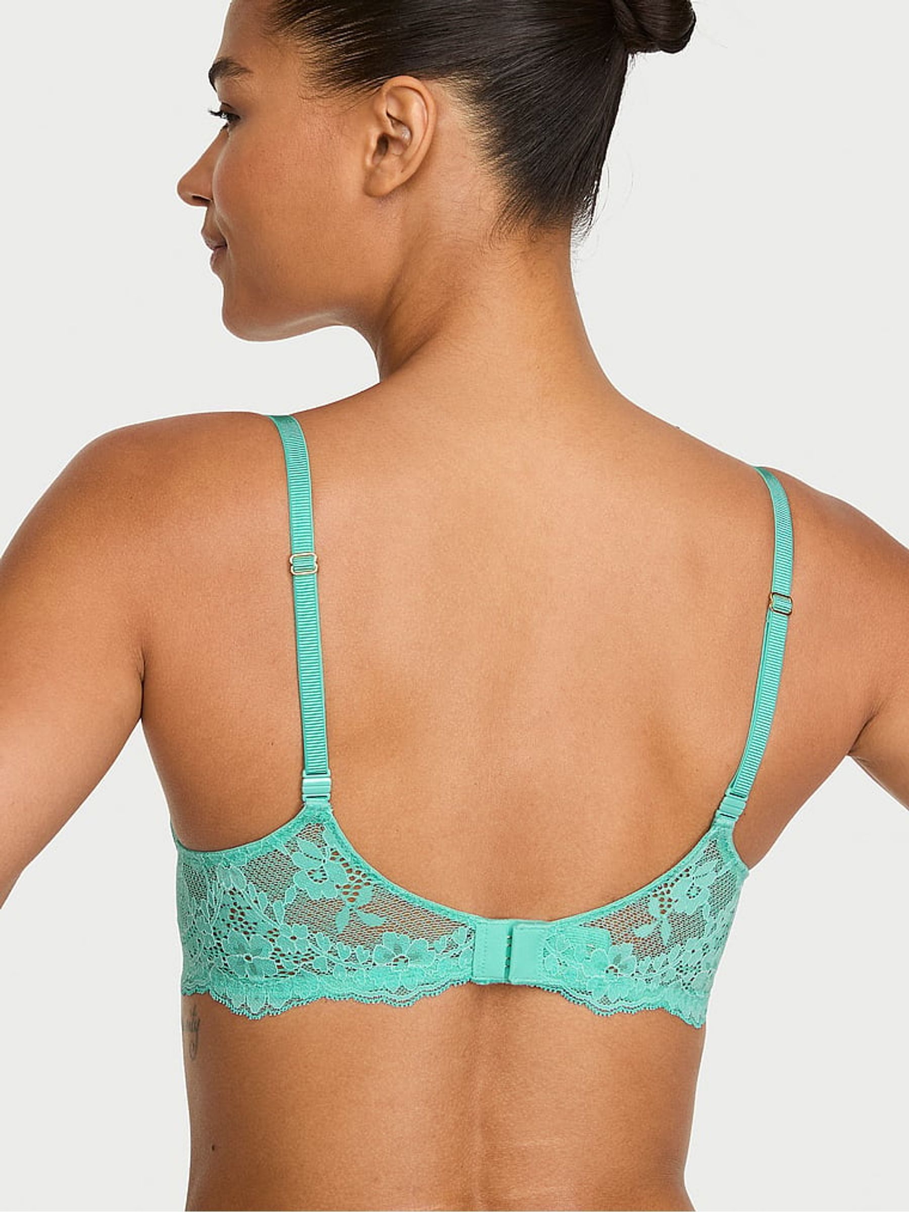 Scuba Green Unlined Balcony Lace Bra - Image 2 of 2