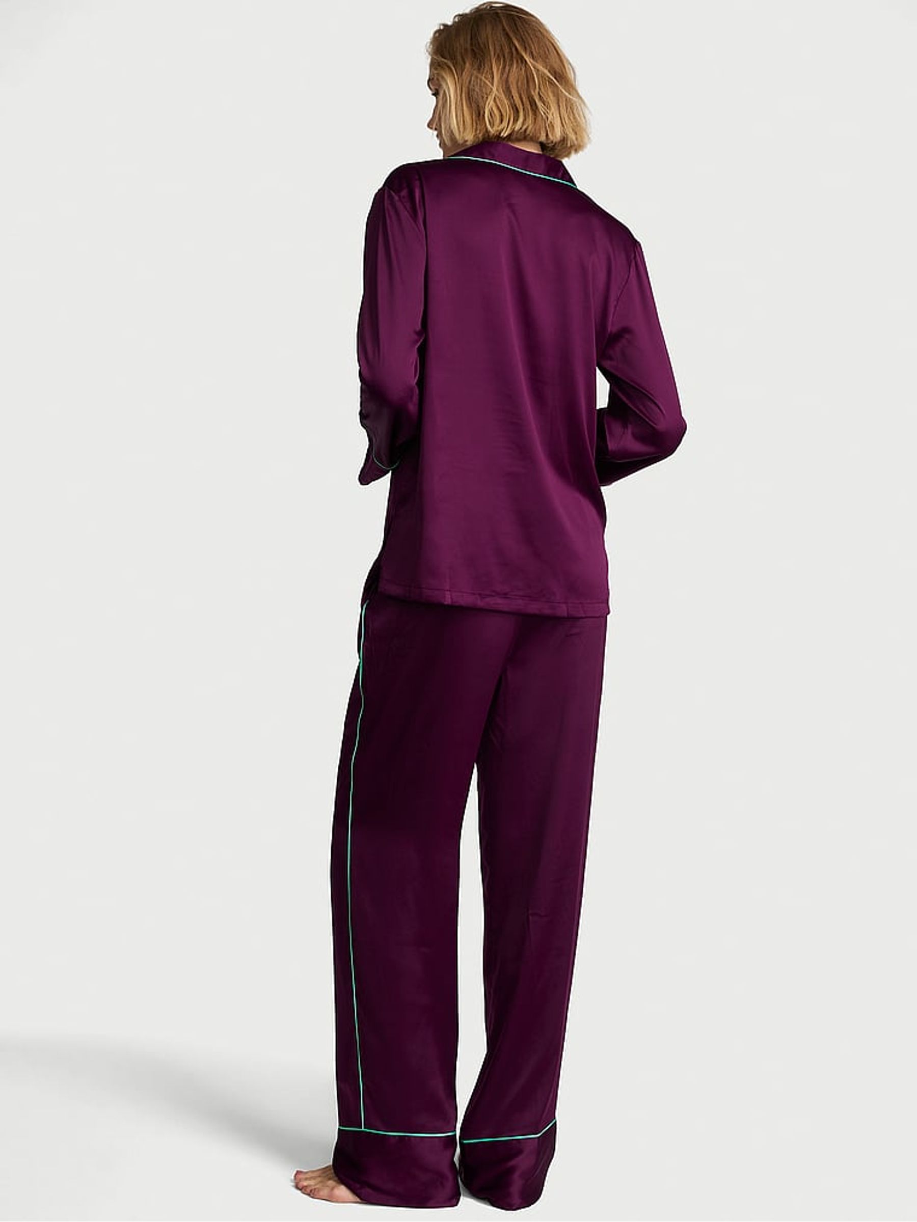 Party On Purple Satin Long Pyjamas Set - Image 2 of 3