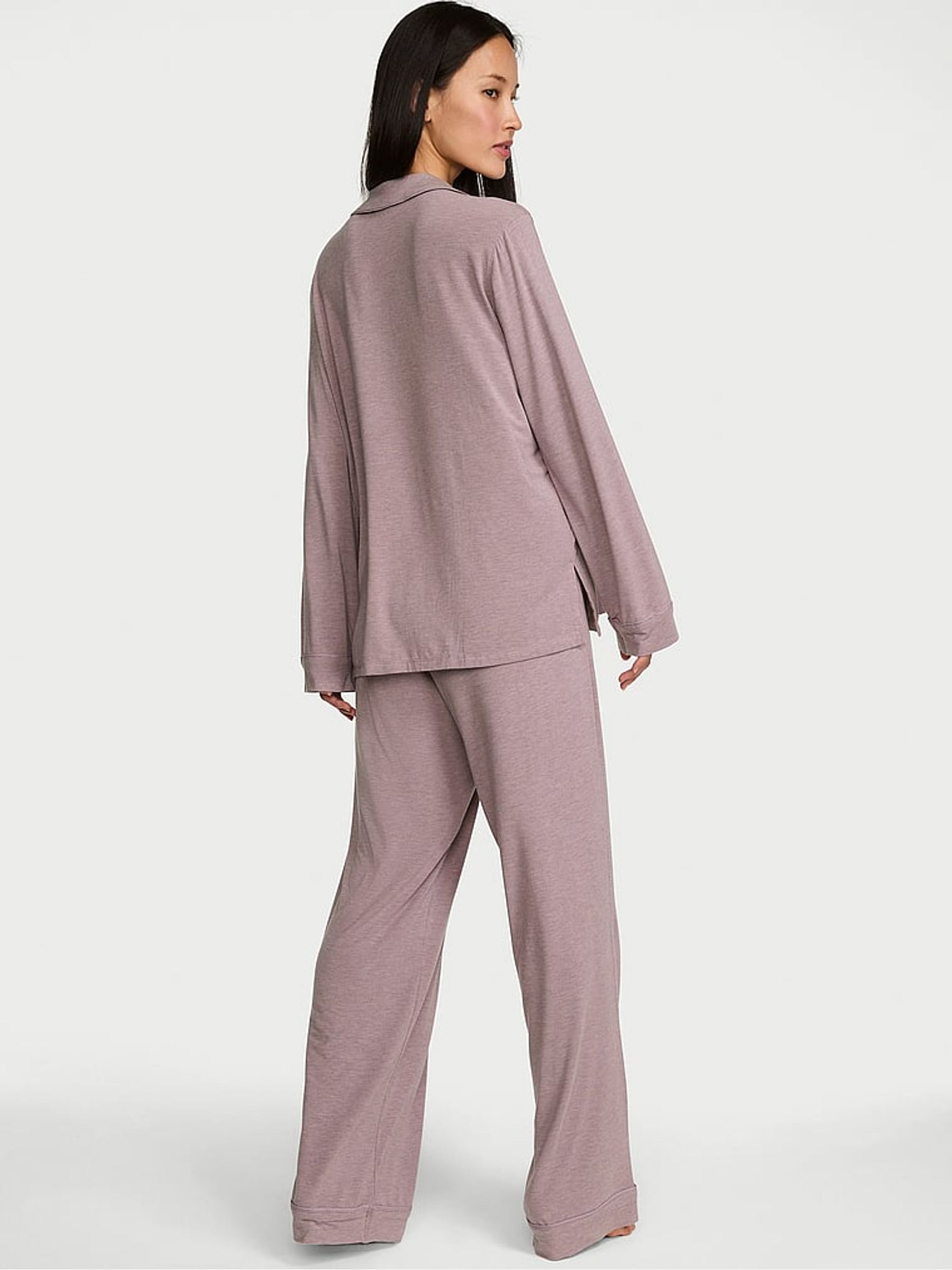 Heather Violet Haze Purple Modal Long Pyjamas Set - Image 2 of 3 Heather Violet Haze Purple Modal Long Pyjamas Set - Image 2 of 3