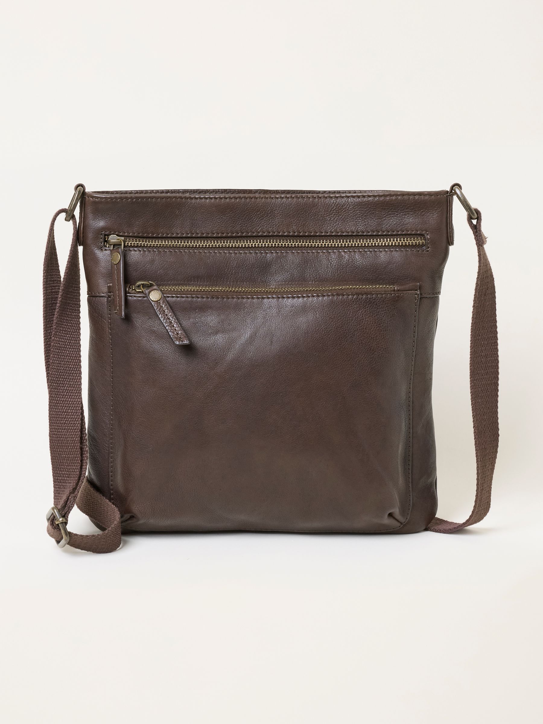 Chocolate Brown Allie Leather Crossbody Bag - Image 1 of 3 Chocolate Brown Allie Leather Crossbody Bag - Image 1 of 3