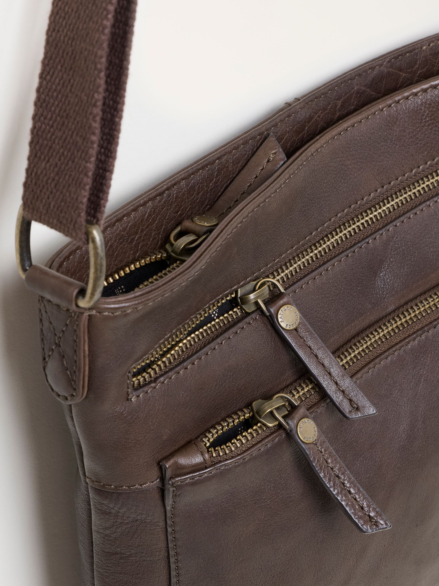 Chocolate Brown Allie Leather Crossbody Bag - Image 2 of 3