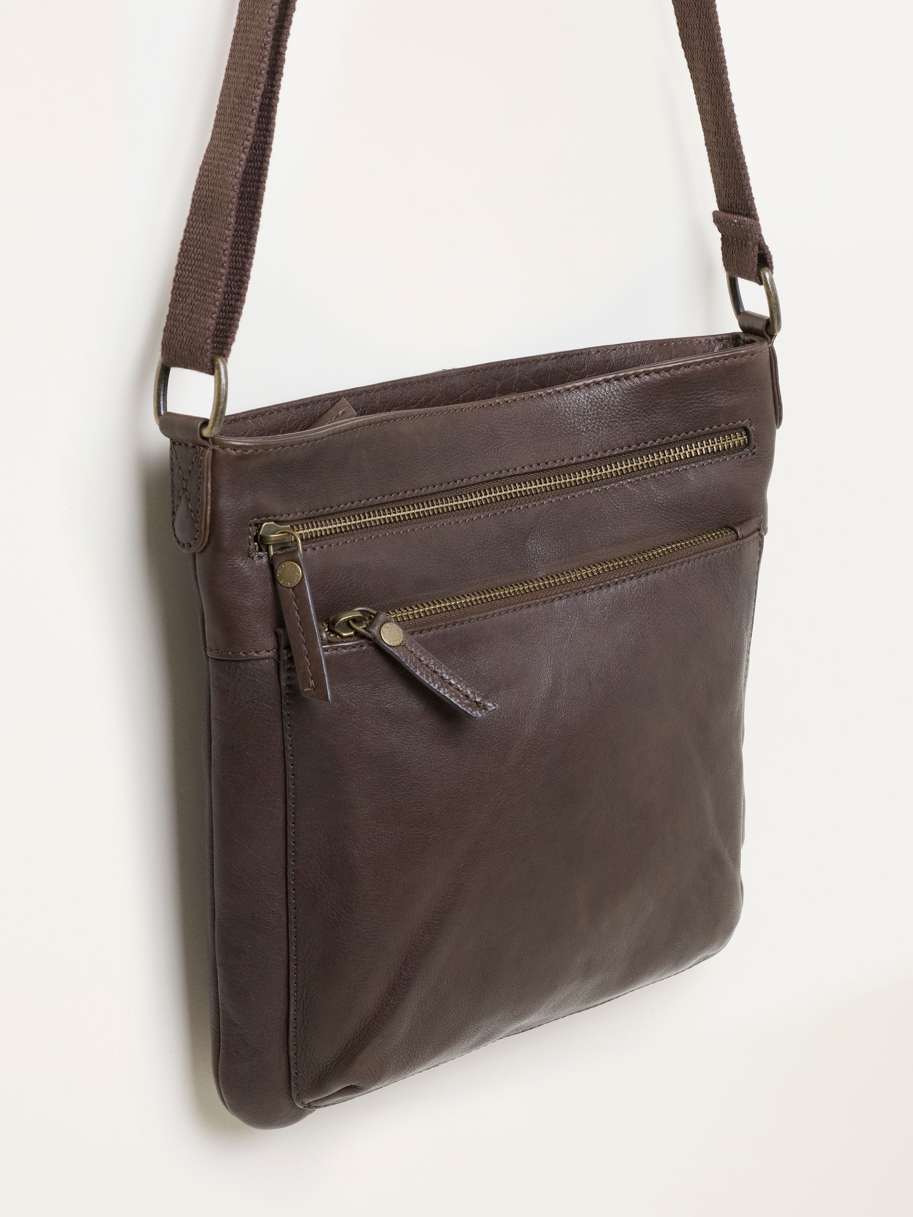 Chocolate Brown Allie Leather Crossbody Bag - Image 3 of 3
