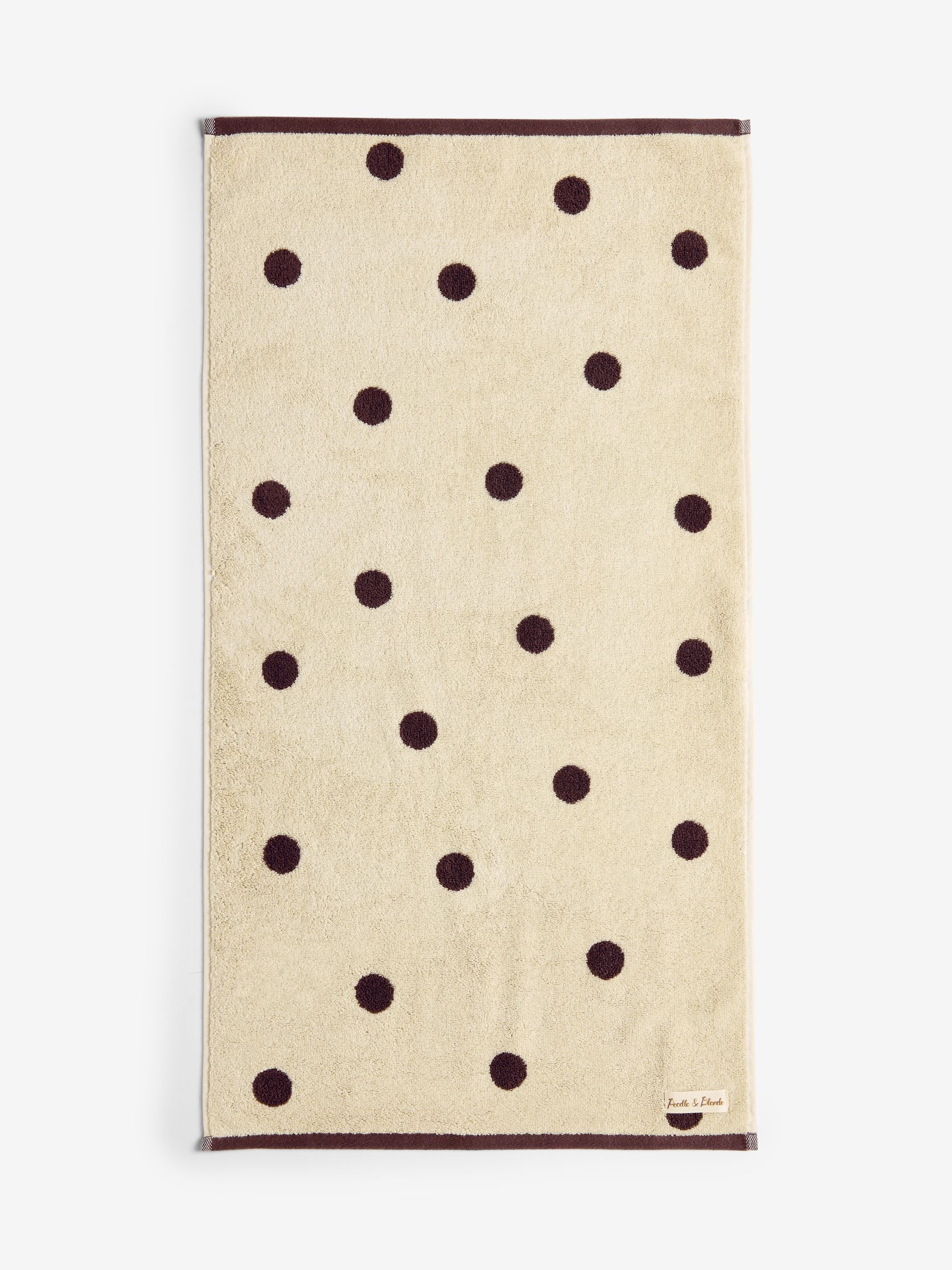 Poodle & Blonde Brown/Cream Polka Dot 100% Cotton Towel - Image 6 of 6