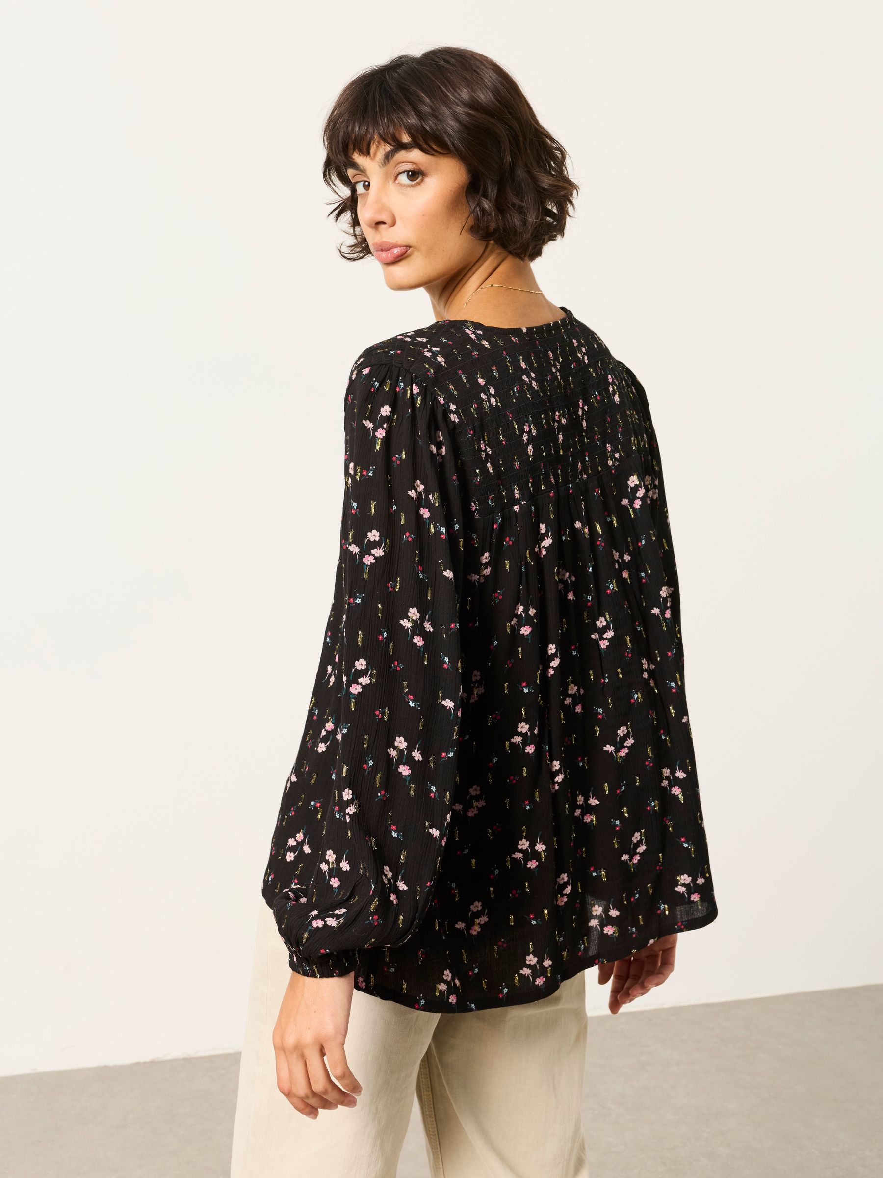 Nessie Black Rose Bud Blouse - Image 2 of 6