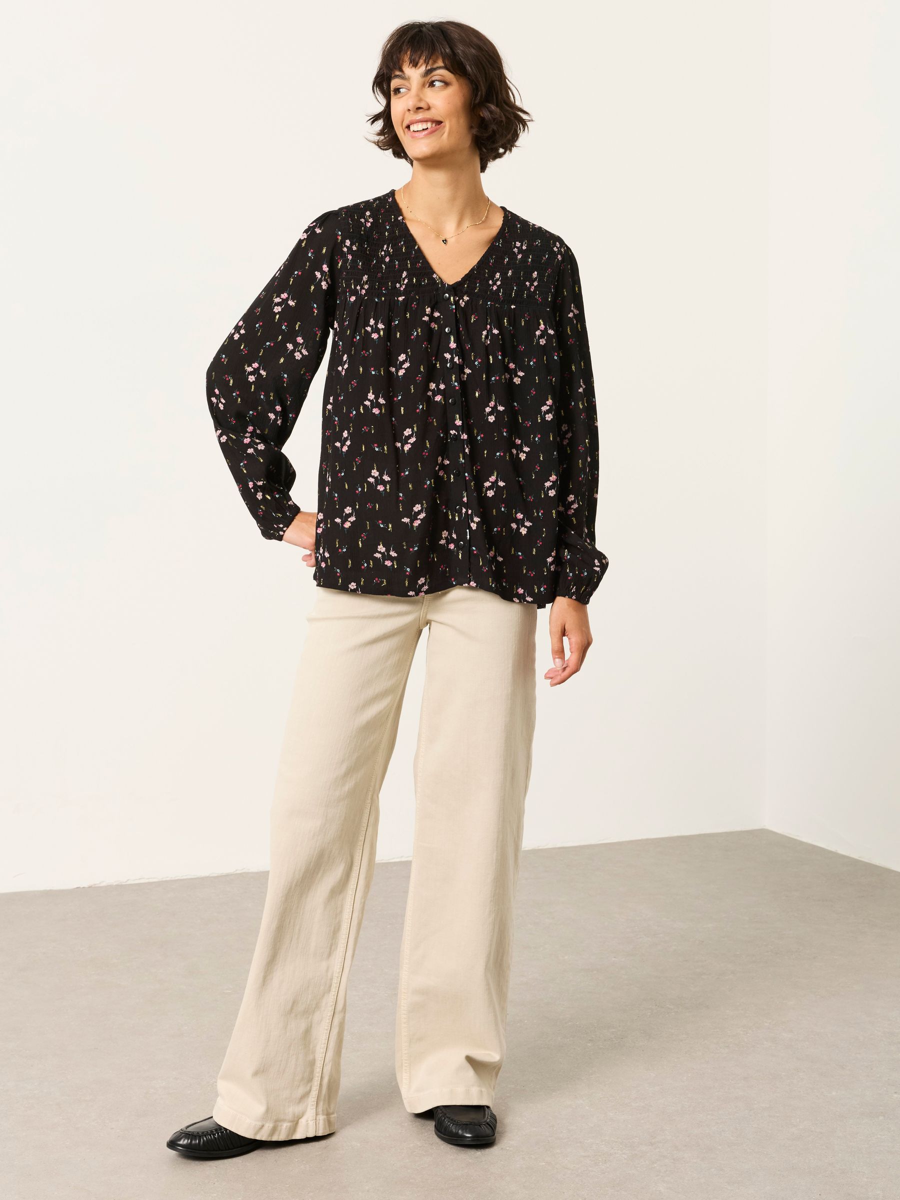 Nessie Black Rose Bud Blouse - Image 4 of 6