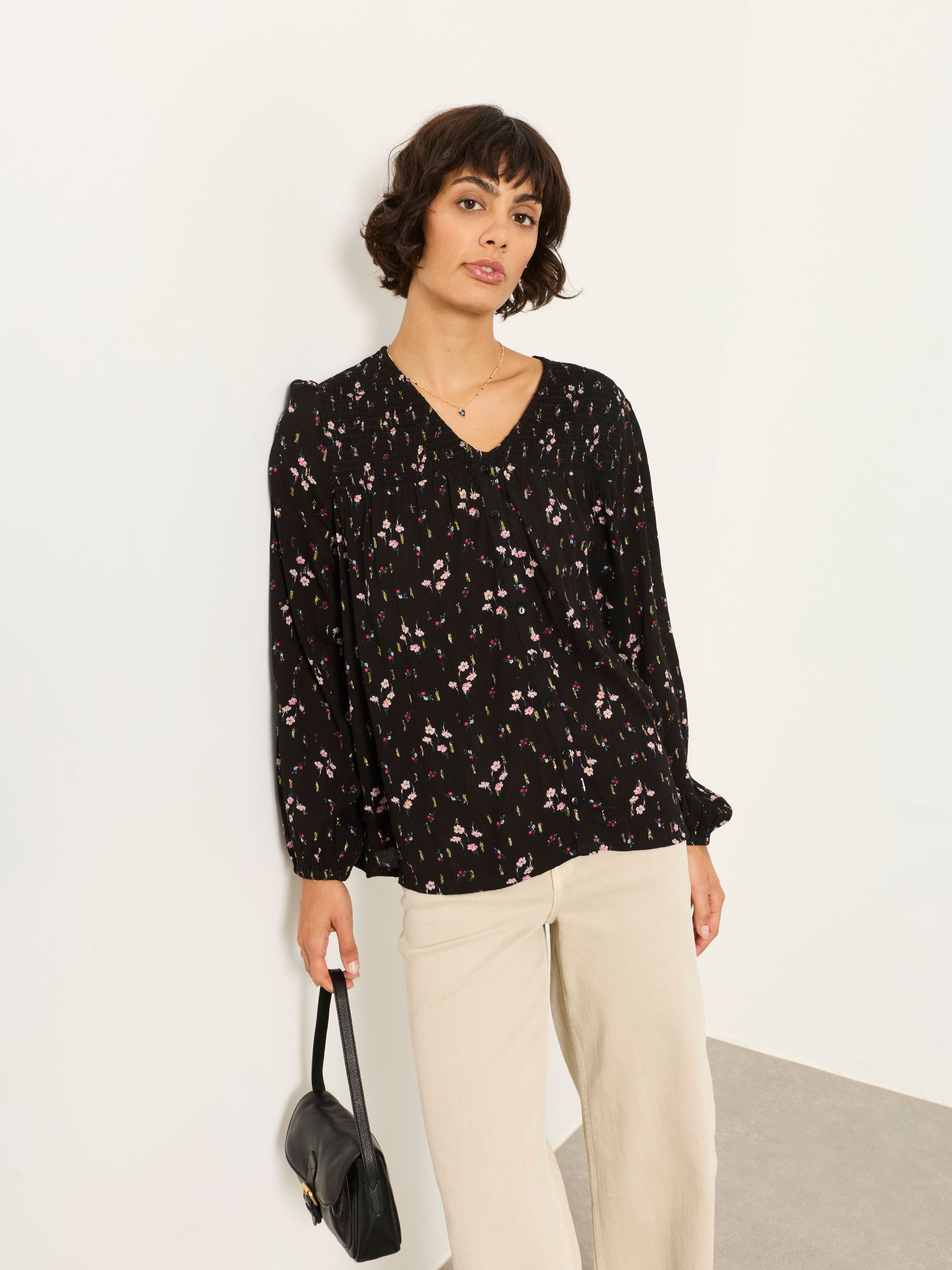 Nessie Black Rose Bud Blouse - Image 5 of 6