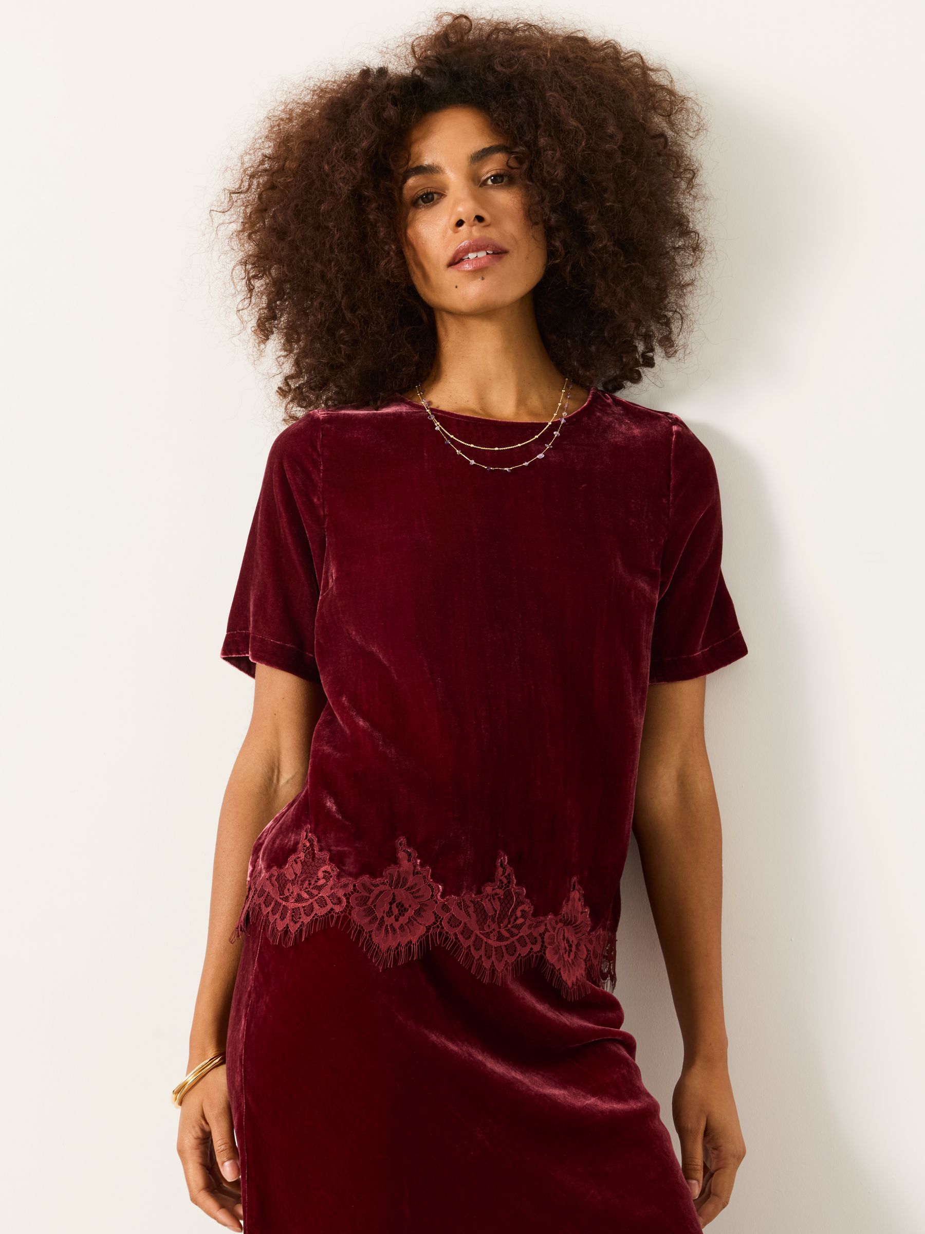 Maddie Rose Pink Velvet Blouse - Image 1 of 8 Maddie Rose Pink Velvet Blouse - Image 1 of 8