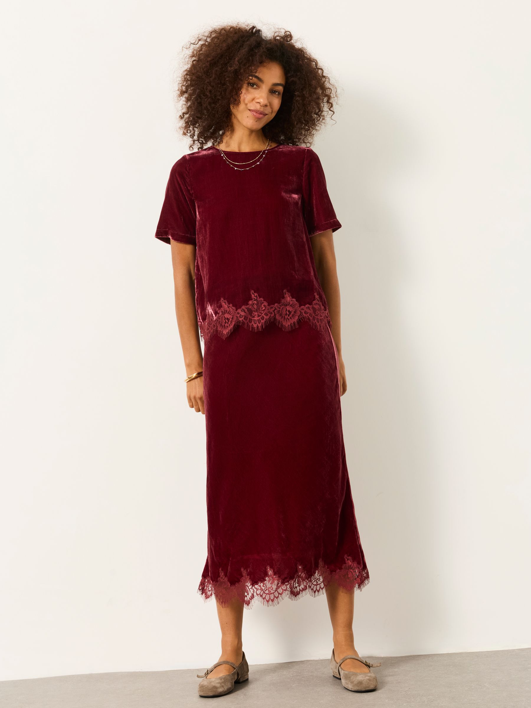 Maddie Rose Pink Velvet Blouse - Image 3 of 8