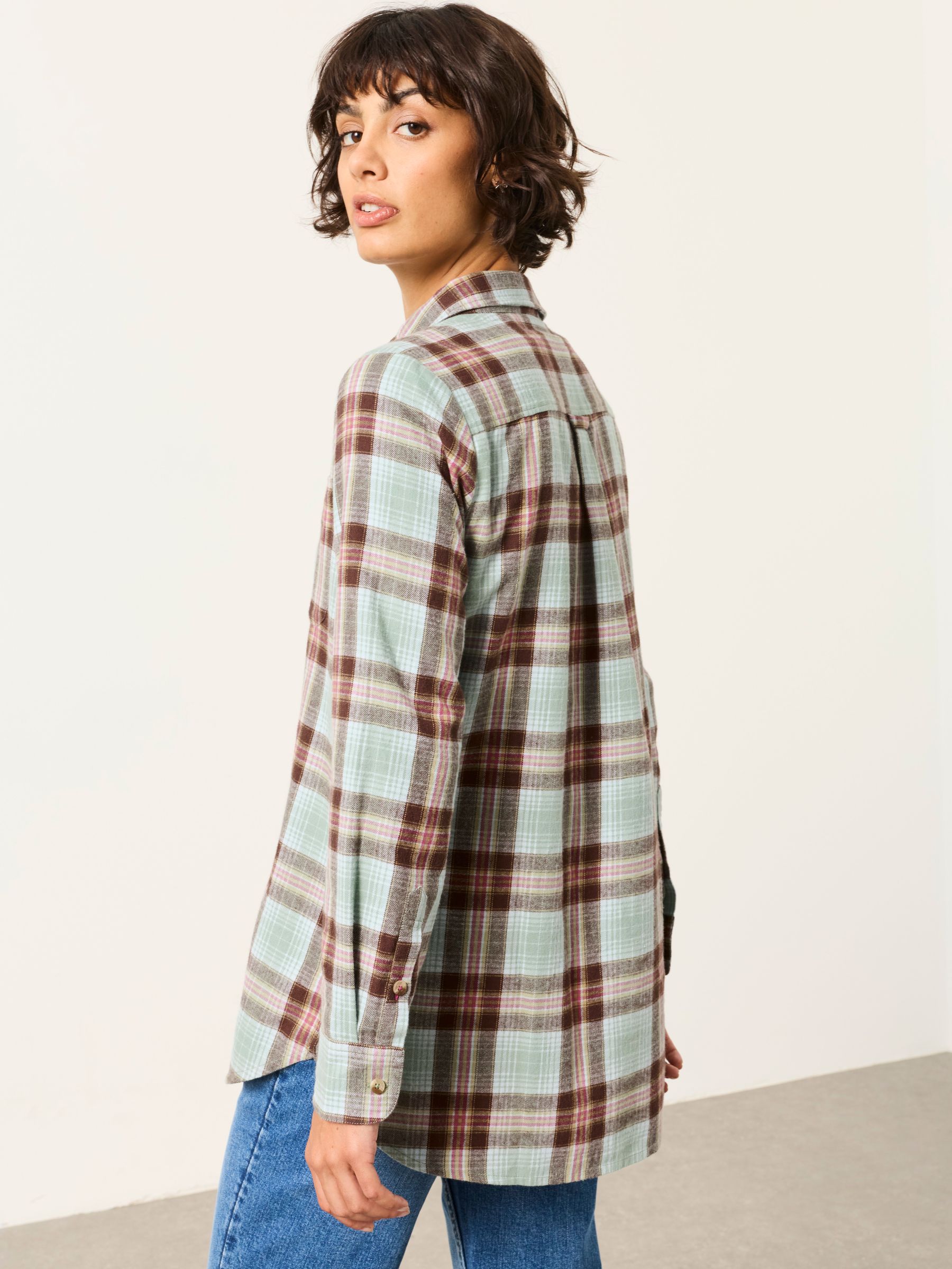 Olivia Blue Check Shirt - Image 2 of 7 Olivia Blue Check Shirt - Image 2 of 7