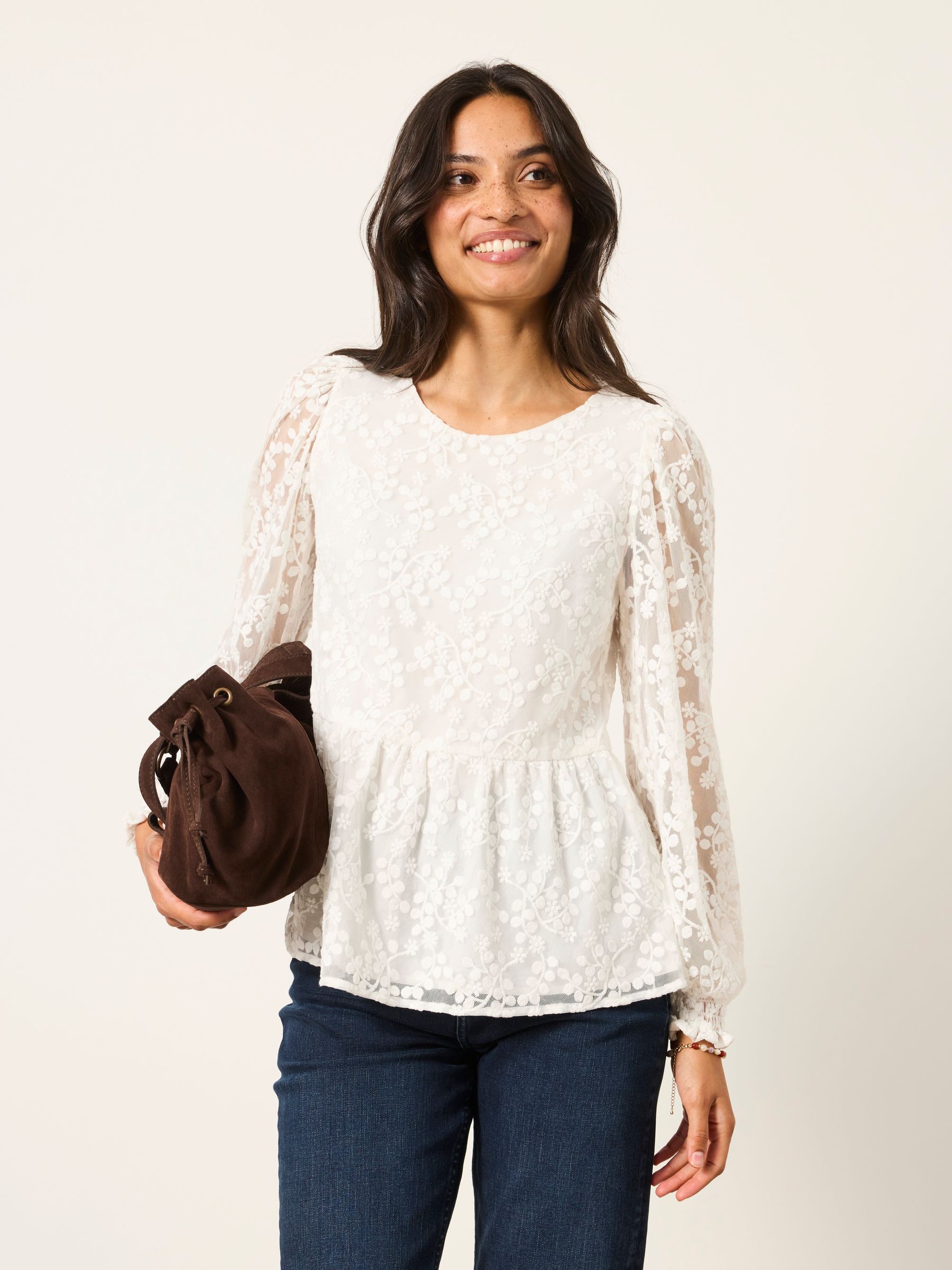 Veronica Ivory Lace Blouse - Image 1 of 8 Veronica Ivory Lace Blouse - Image 1 of 8
