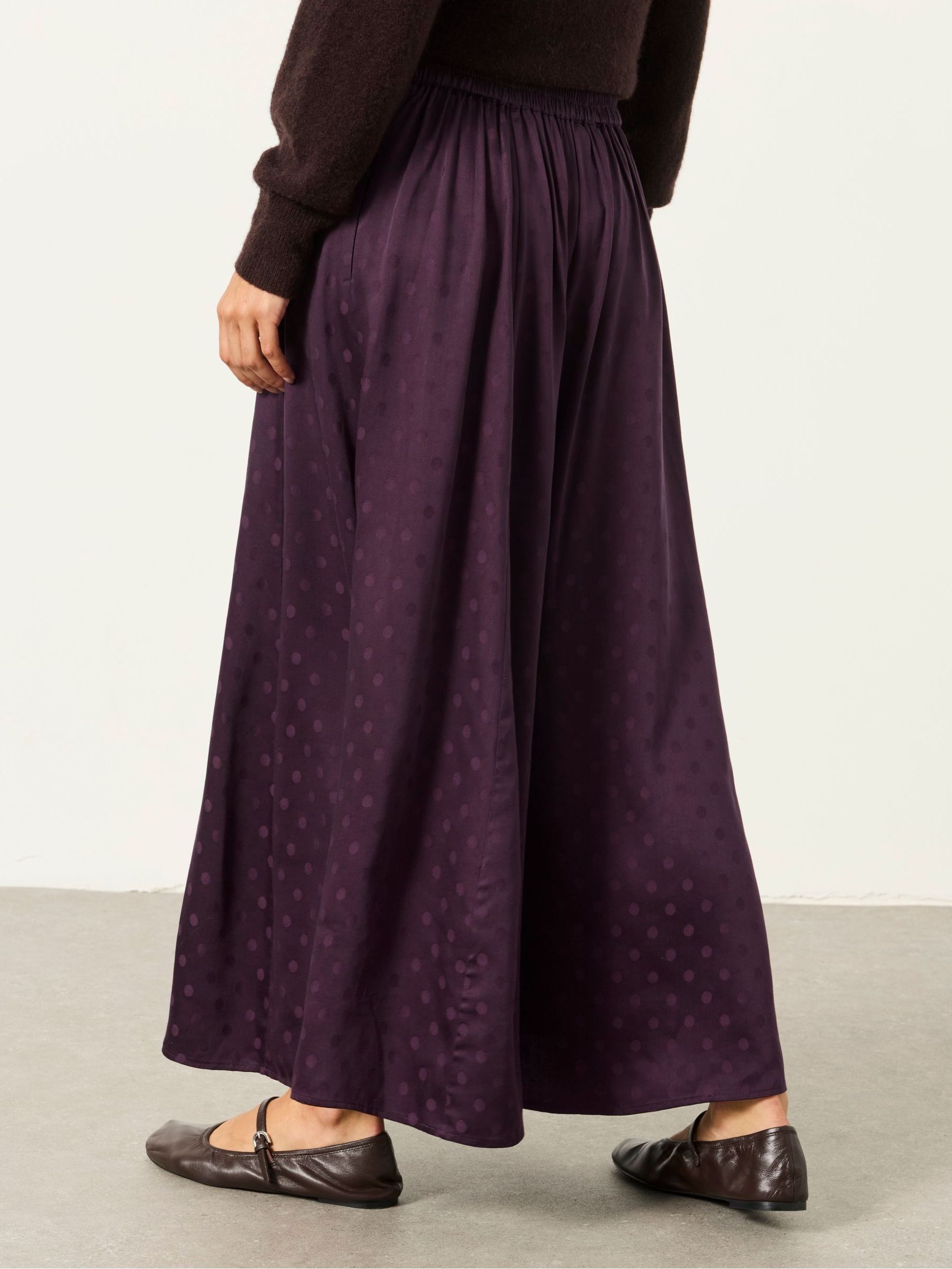 Purple Sadie Polka Dot Midi Skirt - Image 2 of 7 Purple Sadie Polka Dot Midi Skirt - Image 2 of 7