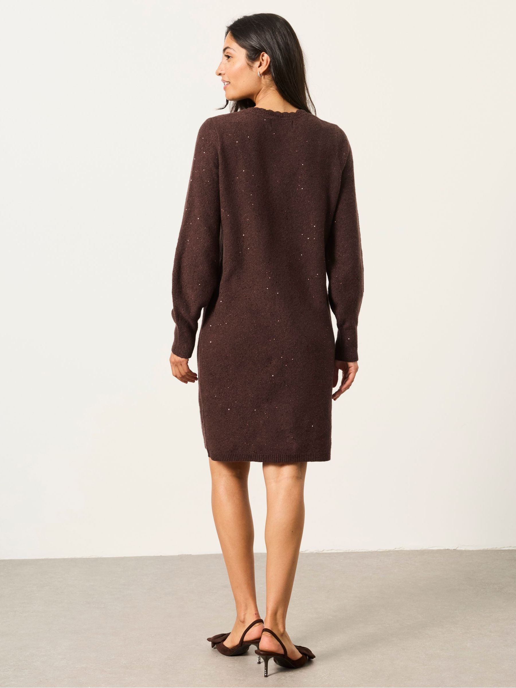 Skylar Chocolate Brown Knitted Dress - Image 2 of 5