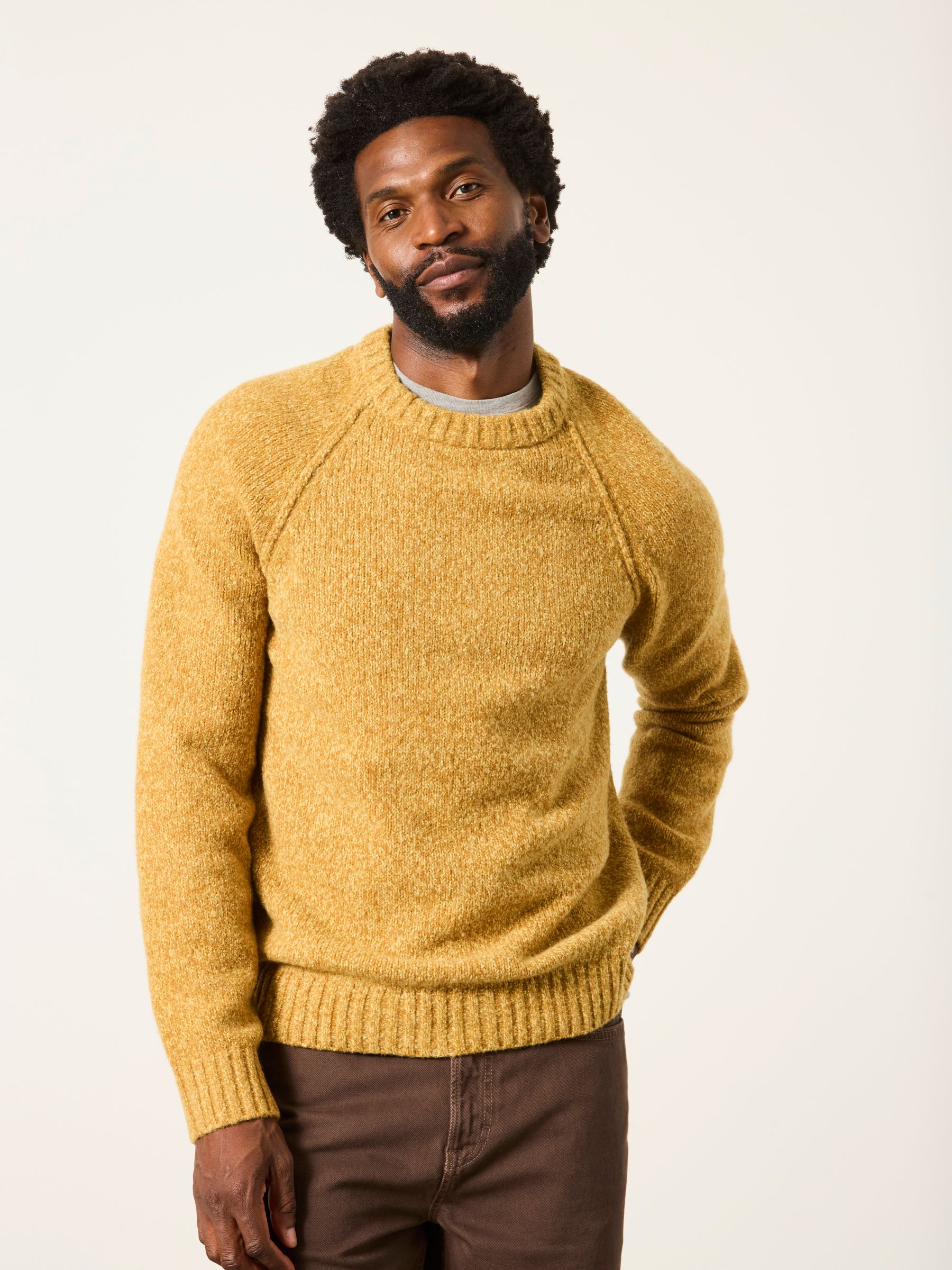 Deanston Yellow Crew Neck Jumper - Image 1 of 6 Deanston Yellow Crew Neck Jumper - Image 1 of 6