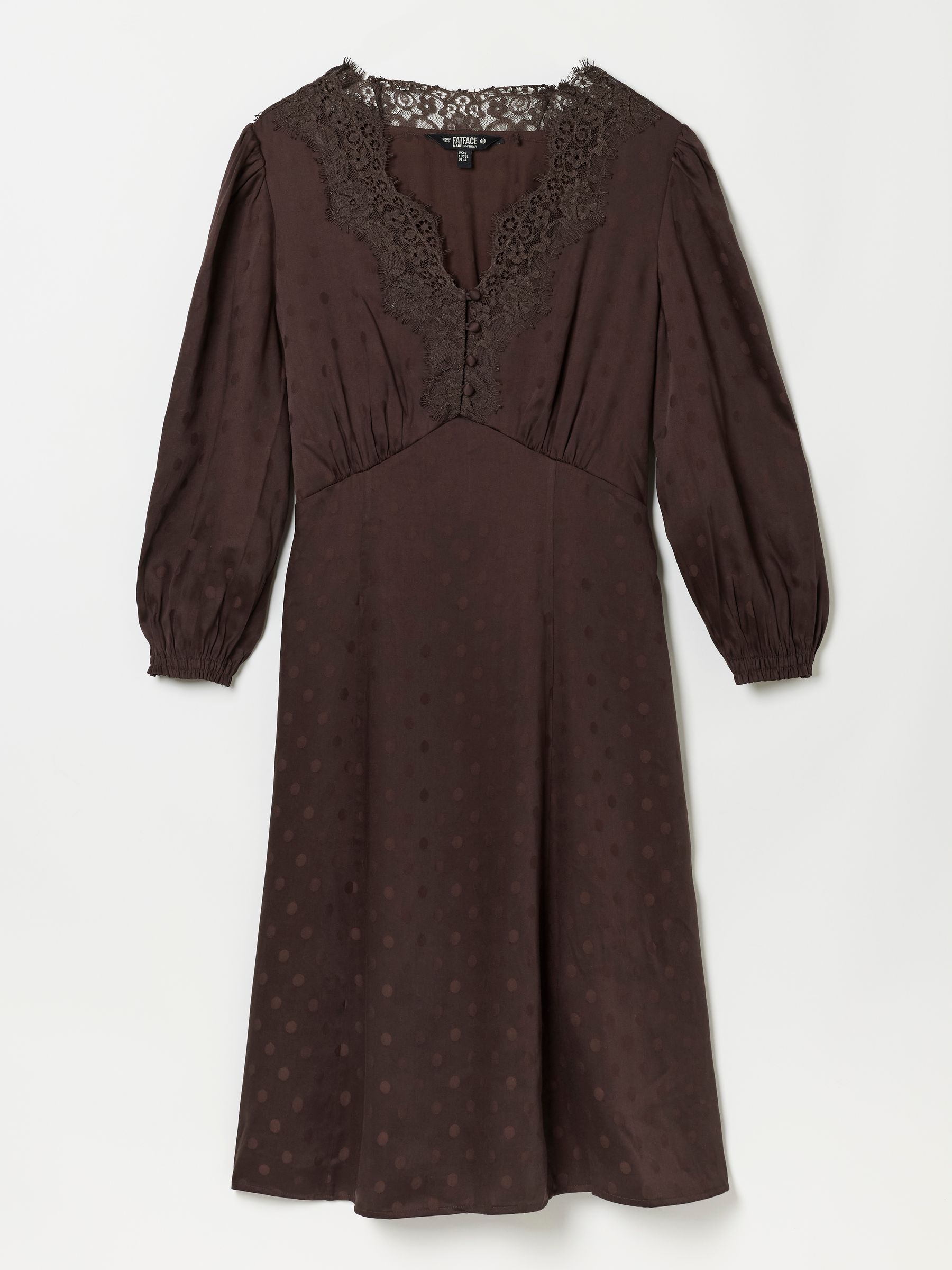 Libby Chocolate Brown Polka Dress - Image 6 of 6