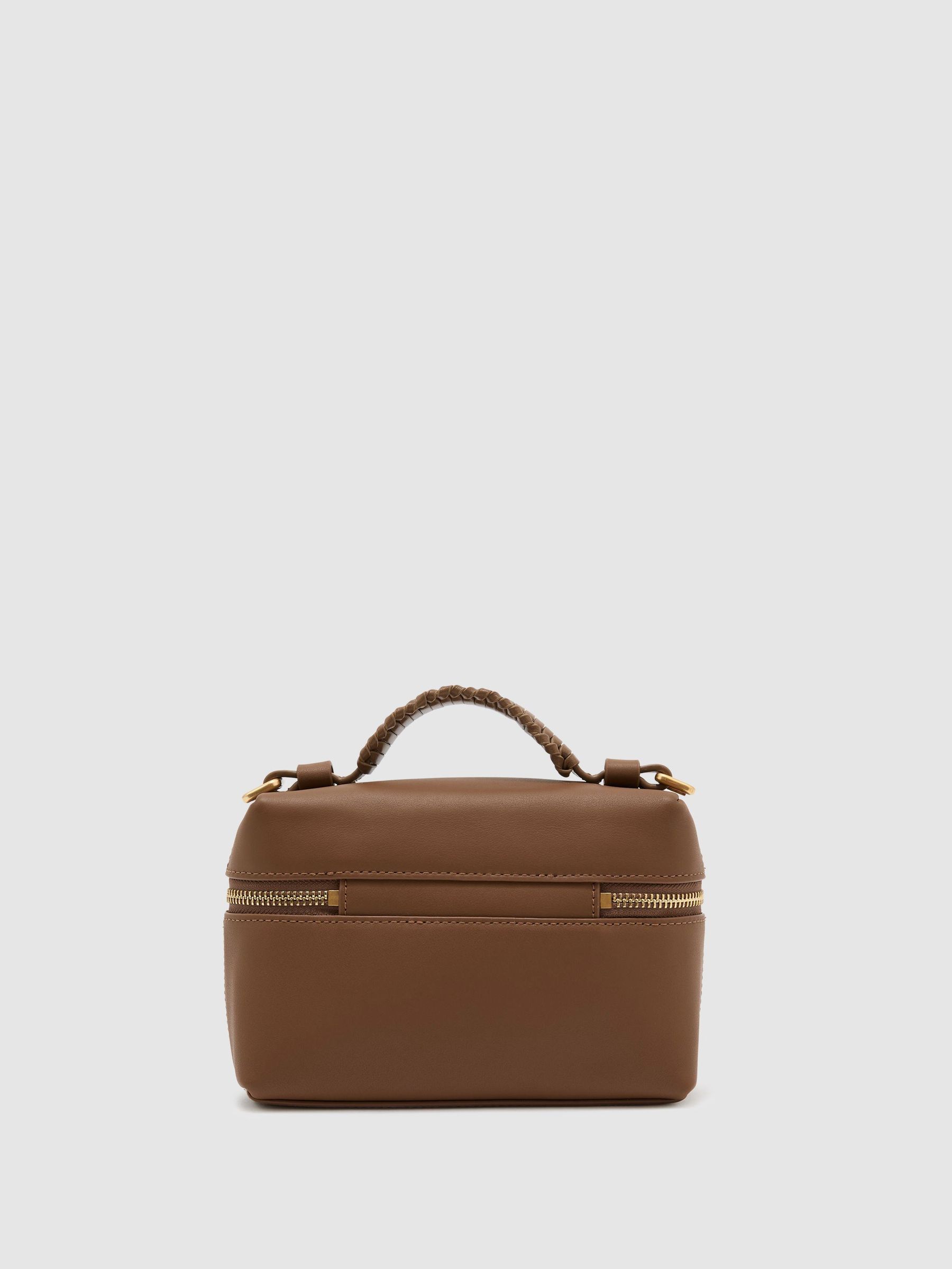 Leather Vanity Crossbody Bag in Tan - Image 4 of 6