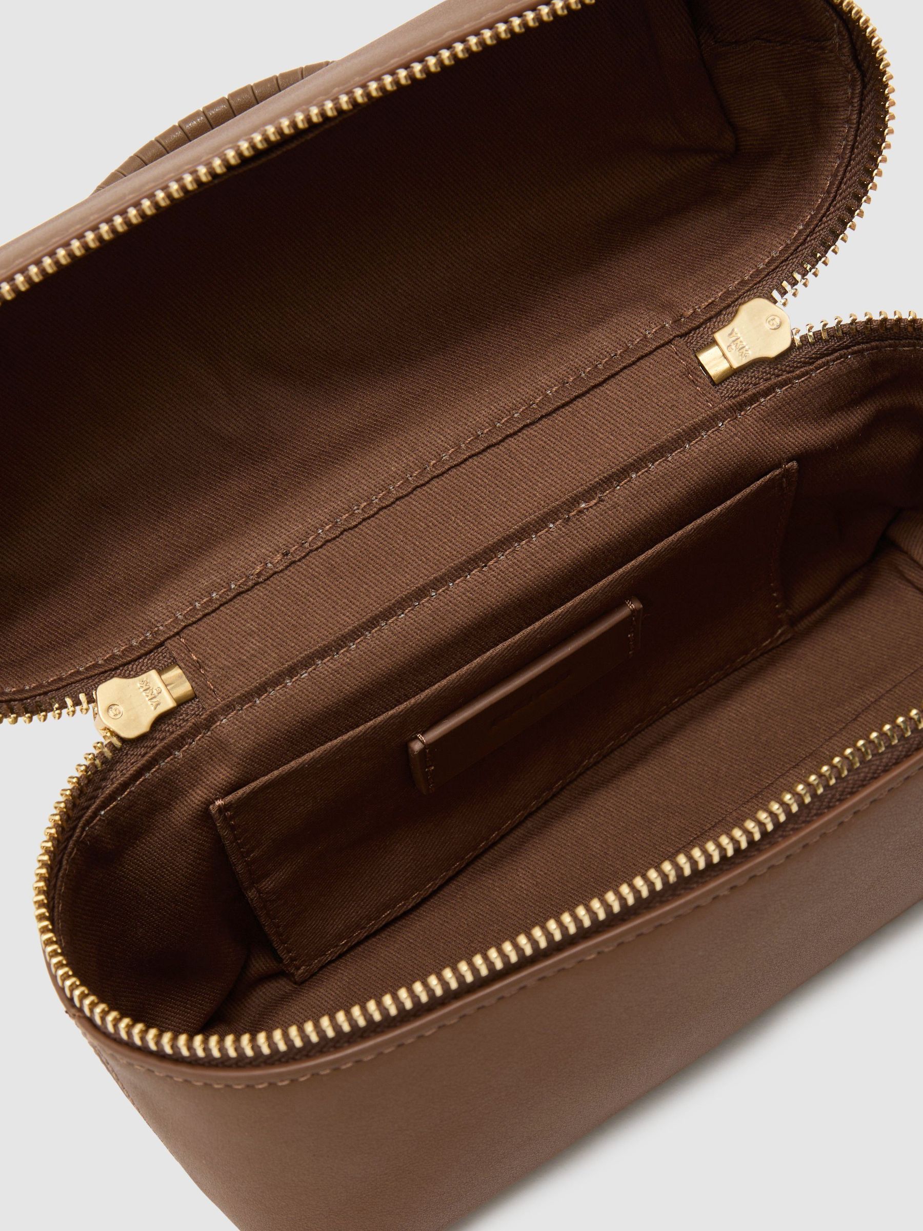 Leather Vanity Crossbody Bag in Tan - Image 5 of 6