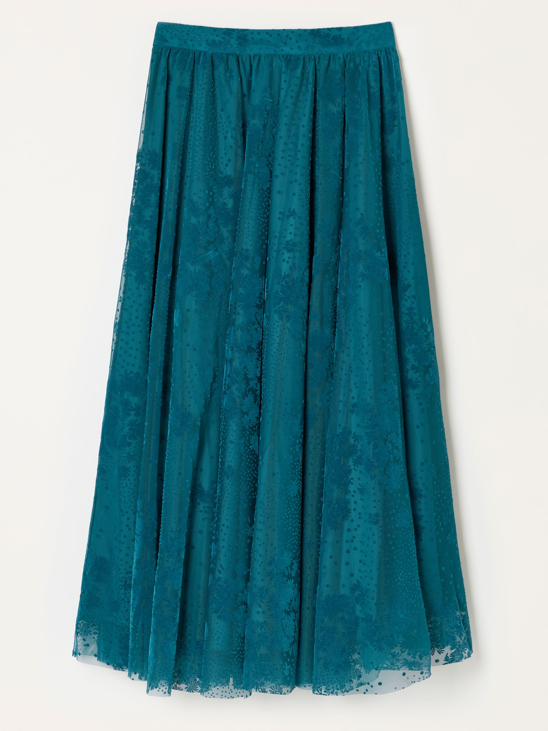 Elsie Teal Blue Spot Skirt - Image 6 of 7