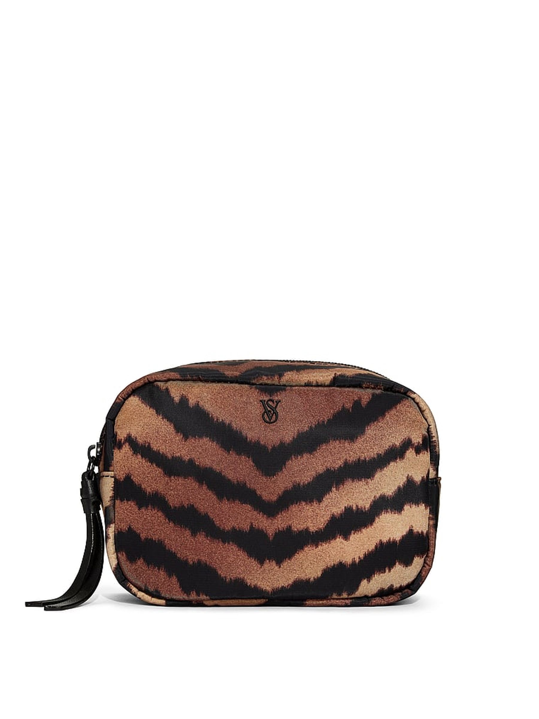 Brown Tiger Stripe Make Up Bag - Image 1 of 3 Brown Tiger Stripe Make Up Bag - Image 1 of 3