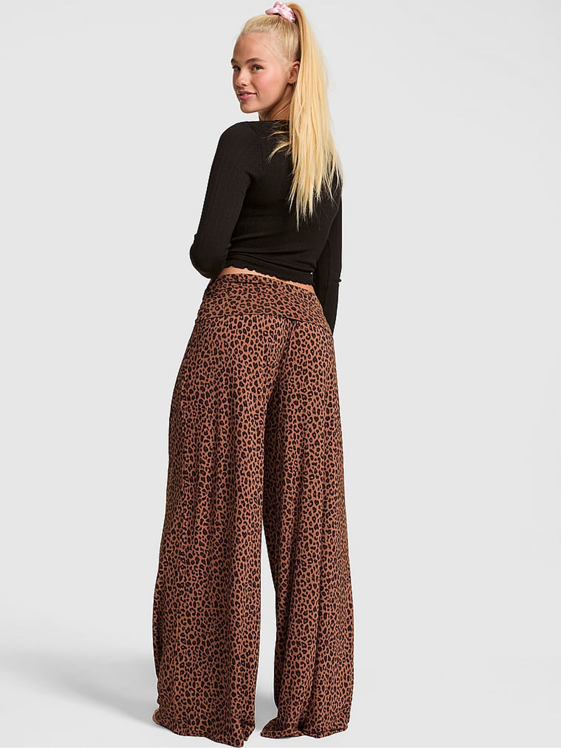 Leopard Brown Long Modal Pyjamas Bottoms - Image 2 of 2 Leopard Brown Long Modal Pyjamas Bottoms - Image 2 of 2