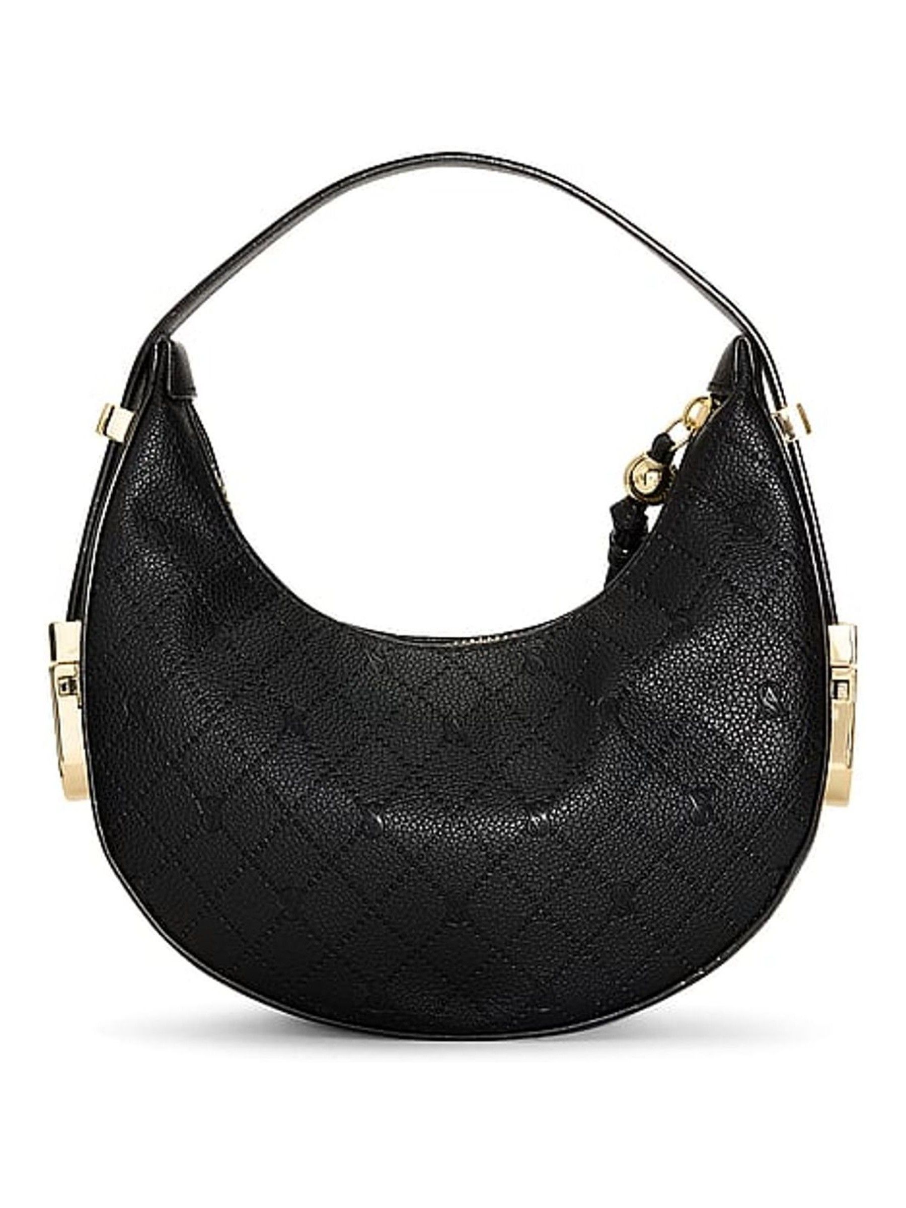 Debossed Black Adjustable Shoulder Bag - Image 2 of 2 Debossed Black Adjustable Shoulder Bag - Image 2 of 2