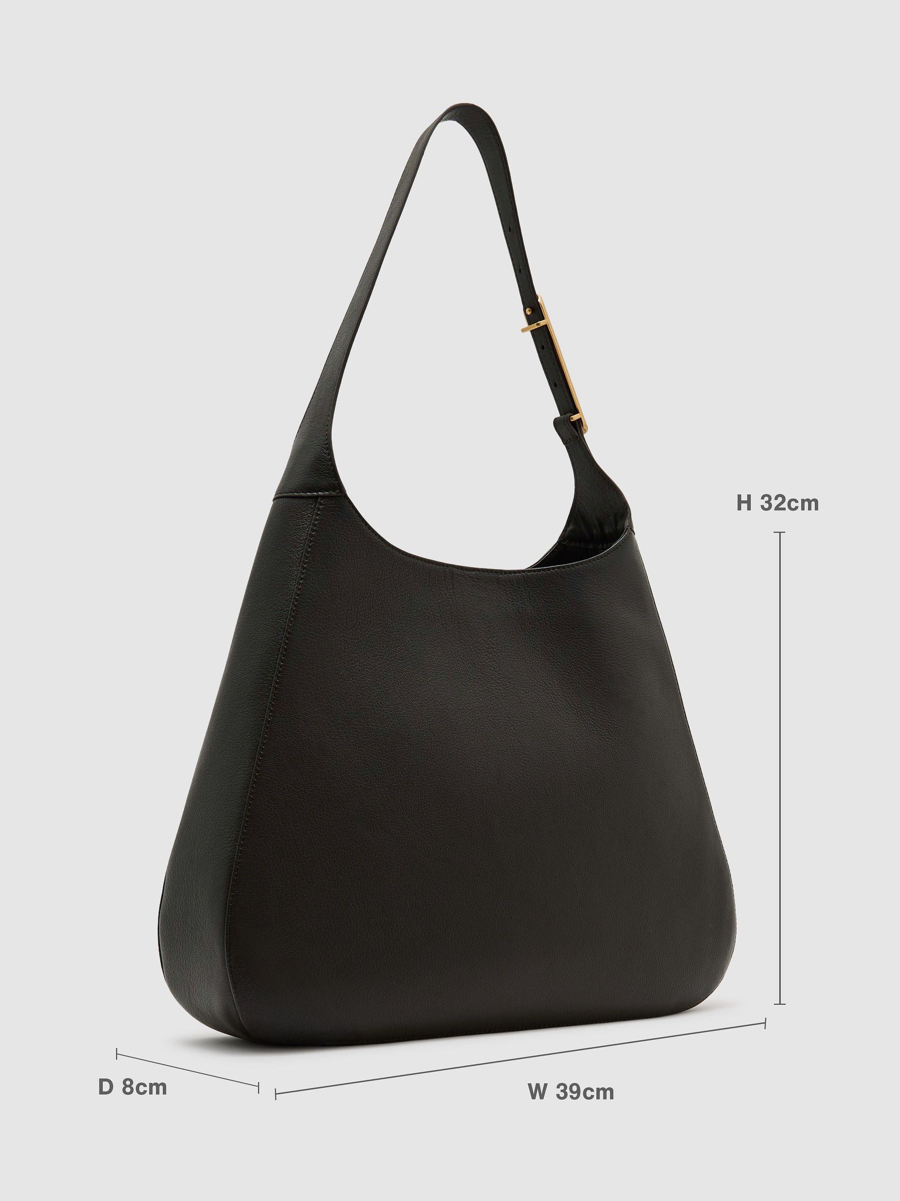 Leather Hardware-Detail Tote Bag in Chocolate - Image 3 of 7