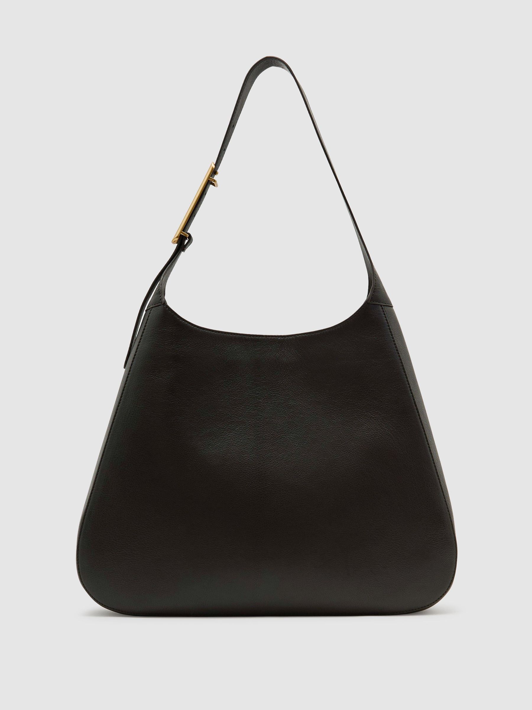 Leather Hardware-Detail Tote Bag in Chocolate - Image 4 of 7