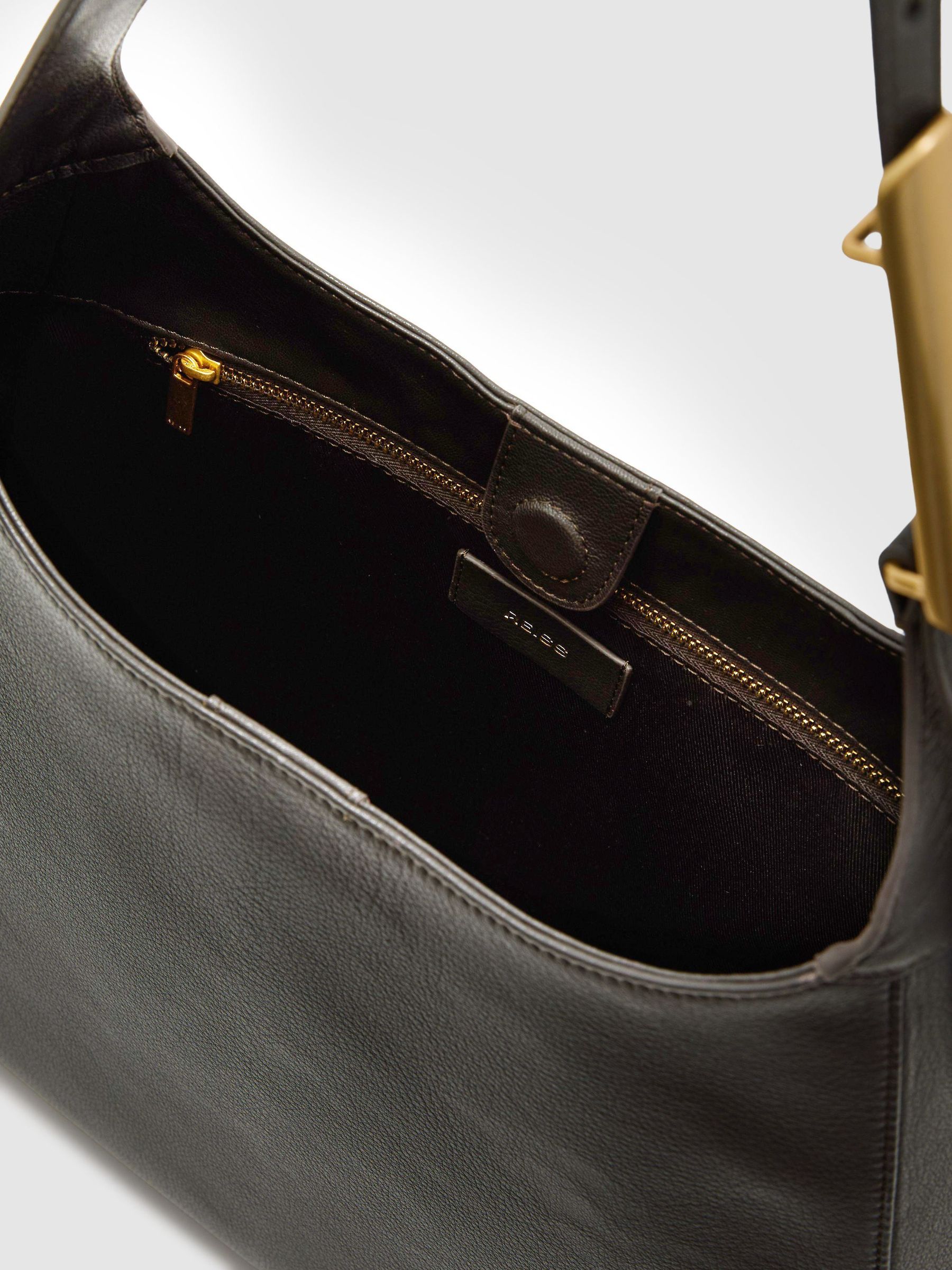 Leather Hardware-Detail Tote Bag in Chocolate - Image 7 of 7