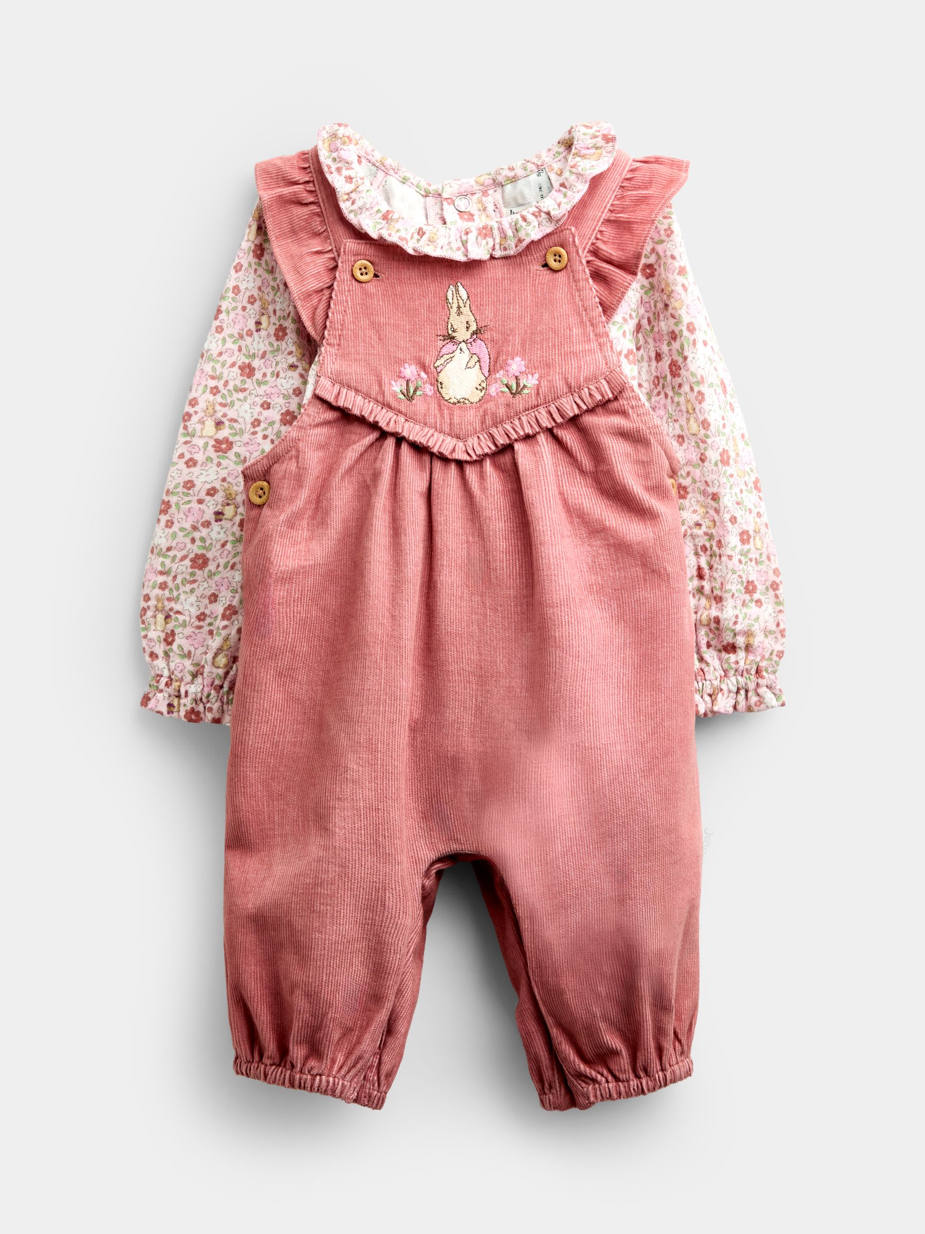 Pink Peter Rabbit Flopsy Cord Dungaree Set - Image 1 of 7
