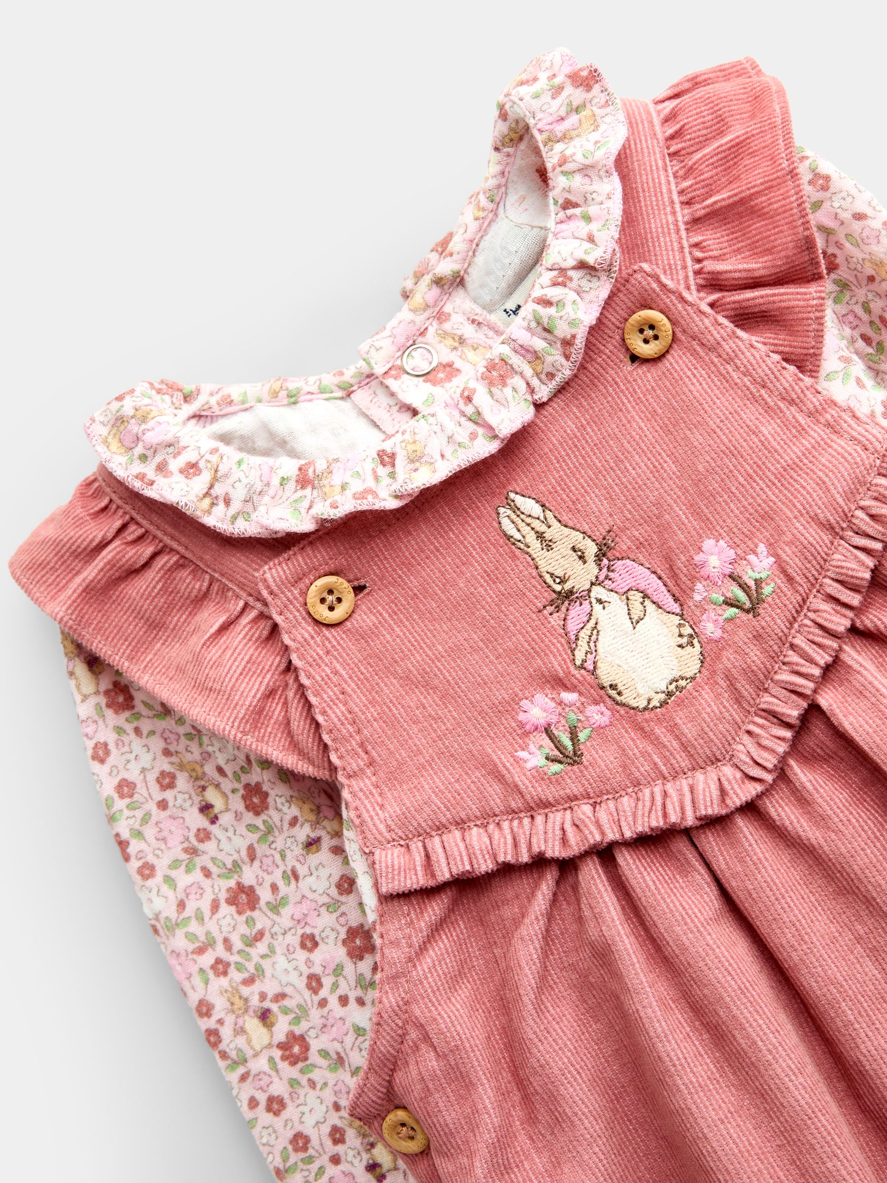 Pink Peter Rabbit Flopsy Cord Dungaree Set - Image 6 of 7