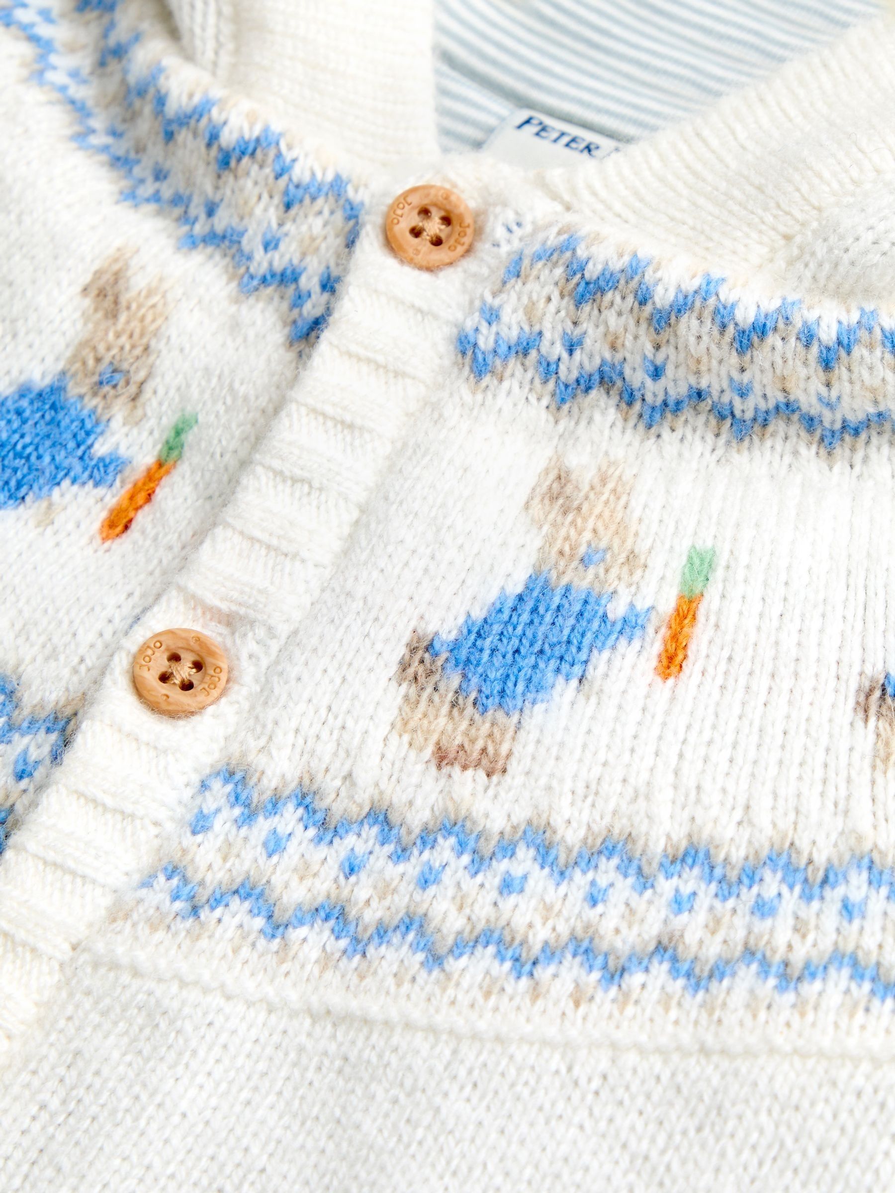 Natural Peter Rabbit Fairisle Cardigan - Image 4 of 4 Natural Peter Rabbit Fairisle Cardigan - Image 4 of 4
