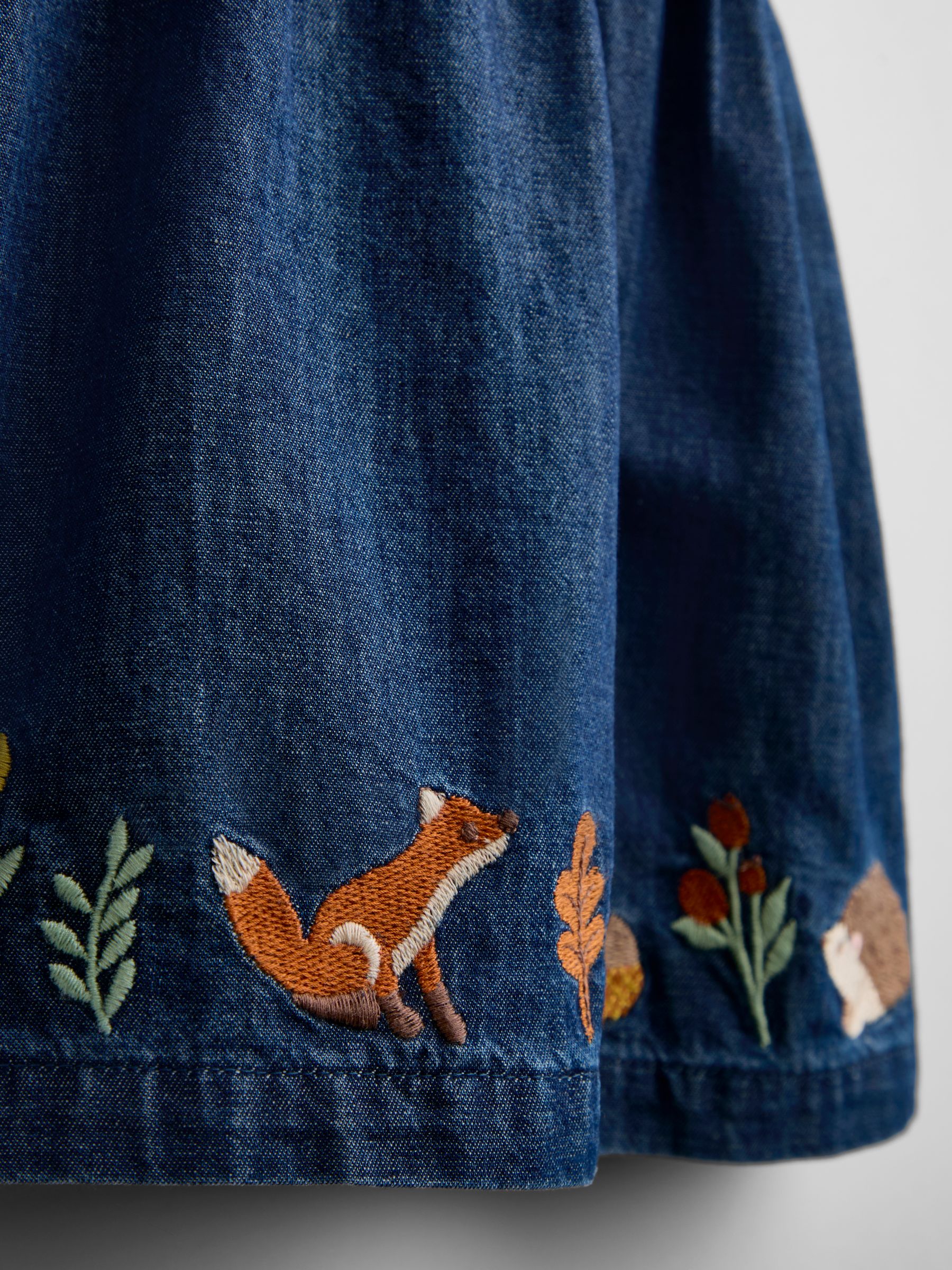 Chambray Blue Hedgehog Embroidered Dress Set - Image 8 of 8