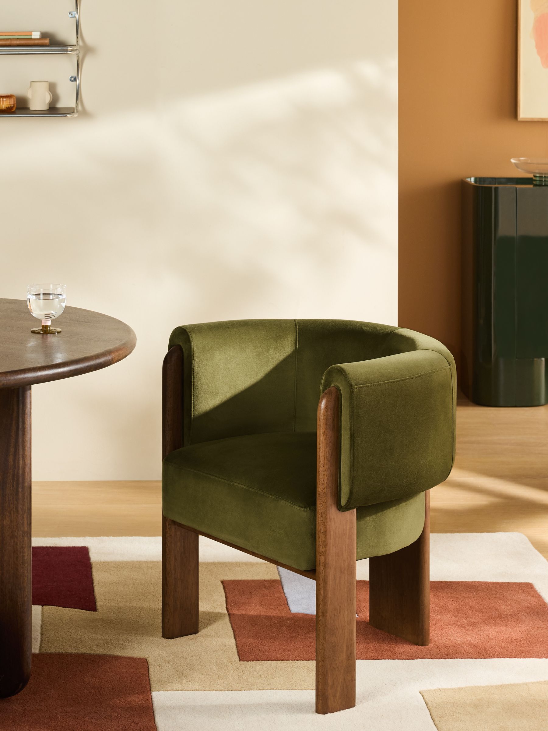 Calix Dining Chair in Green Velvet - Image 1 of 5